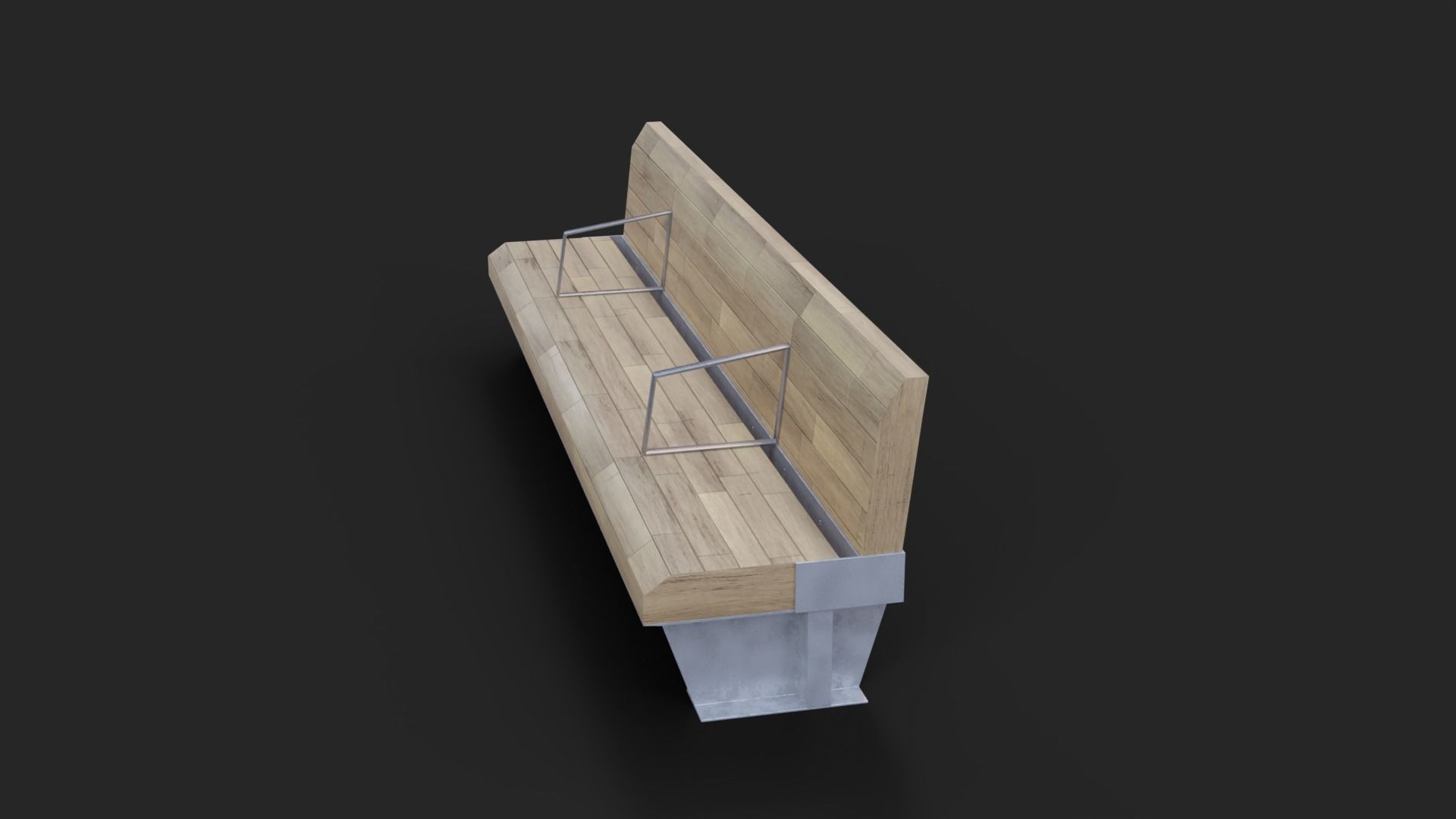 Sant Joan Barcelona Bench Low-Poly Low-poly 3D model_2