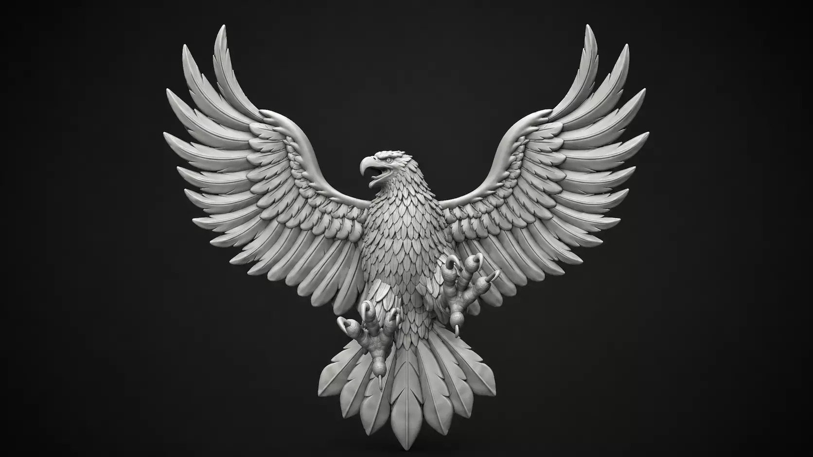 Eagle 3D Model Realistic Flying Eagle Sculpture STL 3D print model