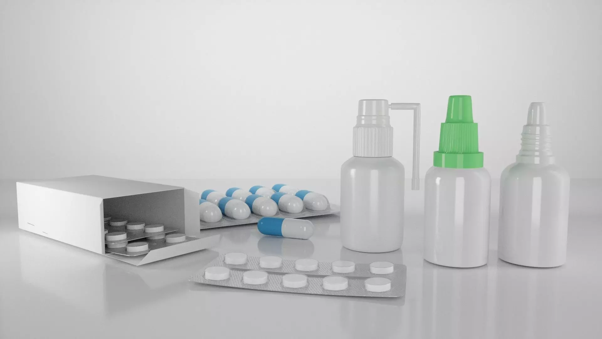 Medicine Bottle Pills Package 3D model