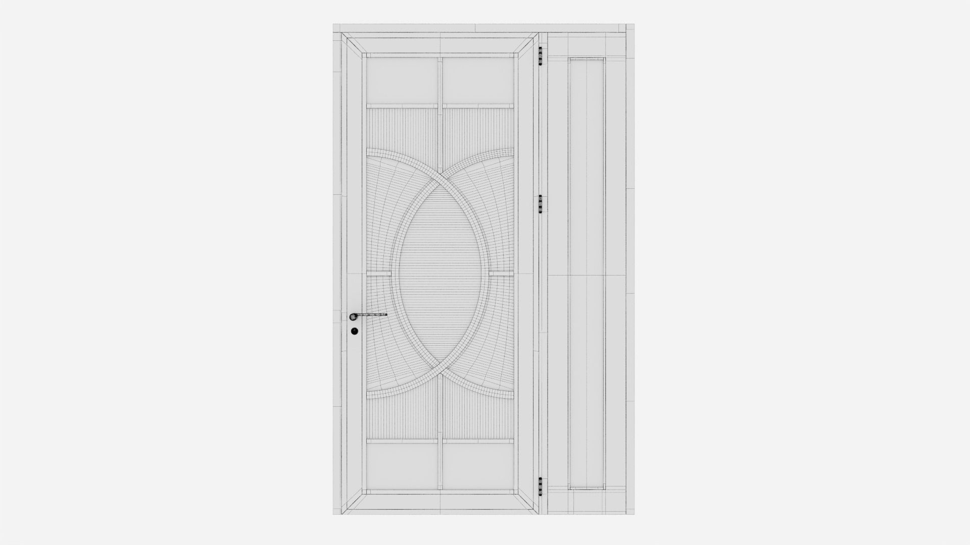 Aluminium door 363 3D model_5