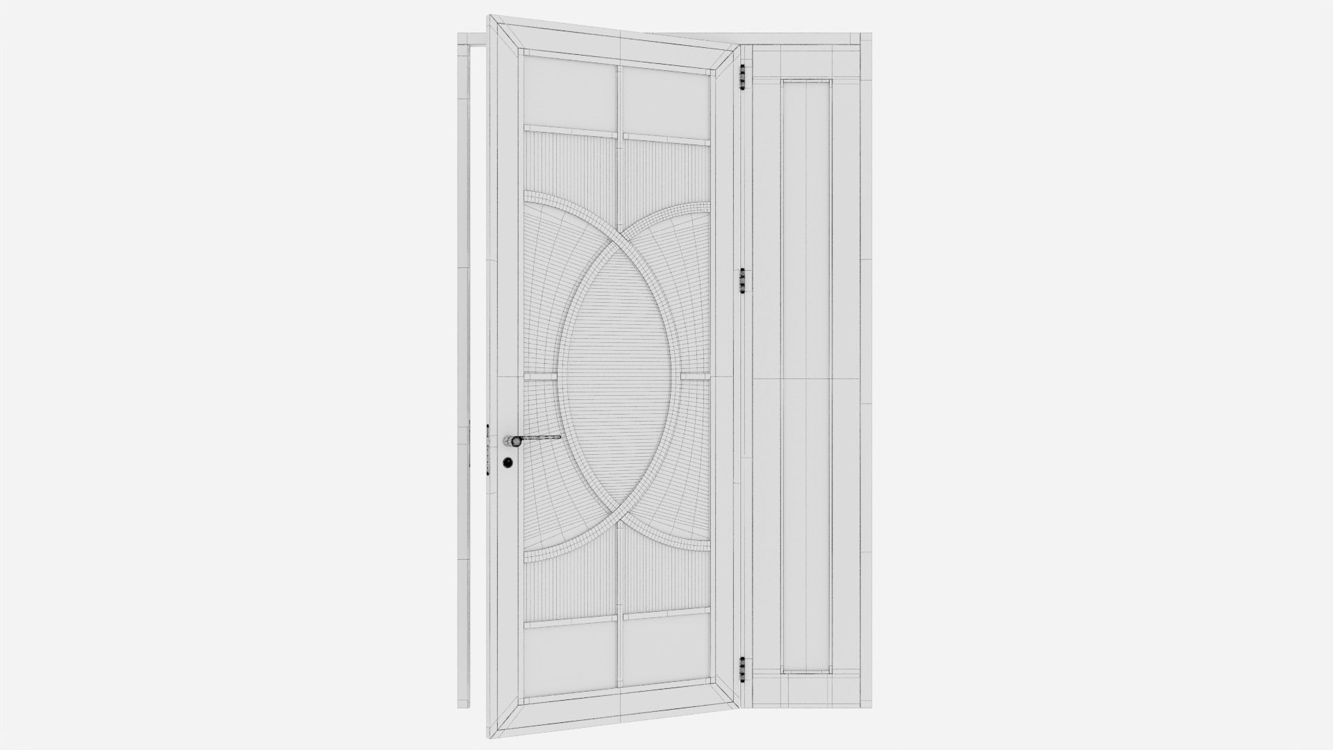Aluminium door 363 3D model_6