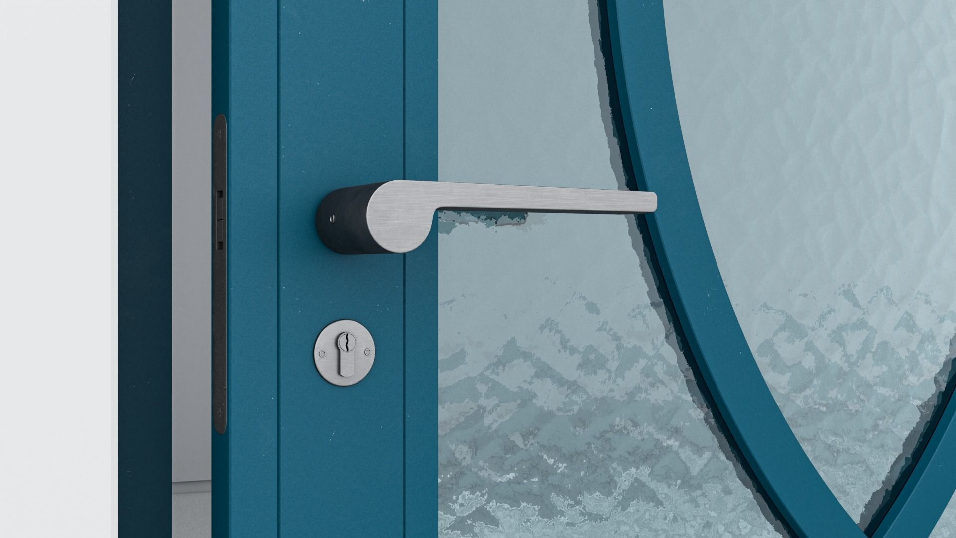 Aluminium door 363 3D model_4