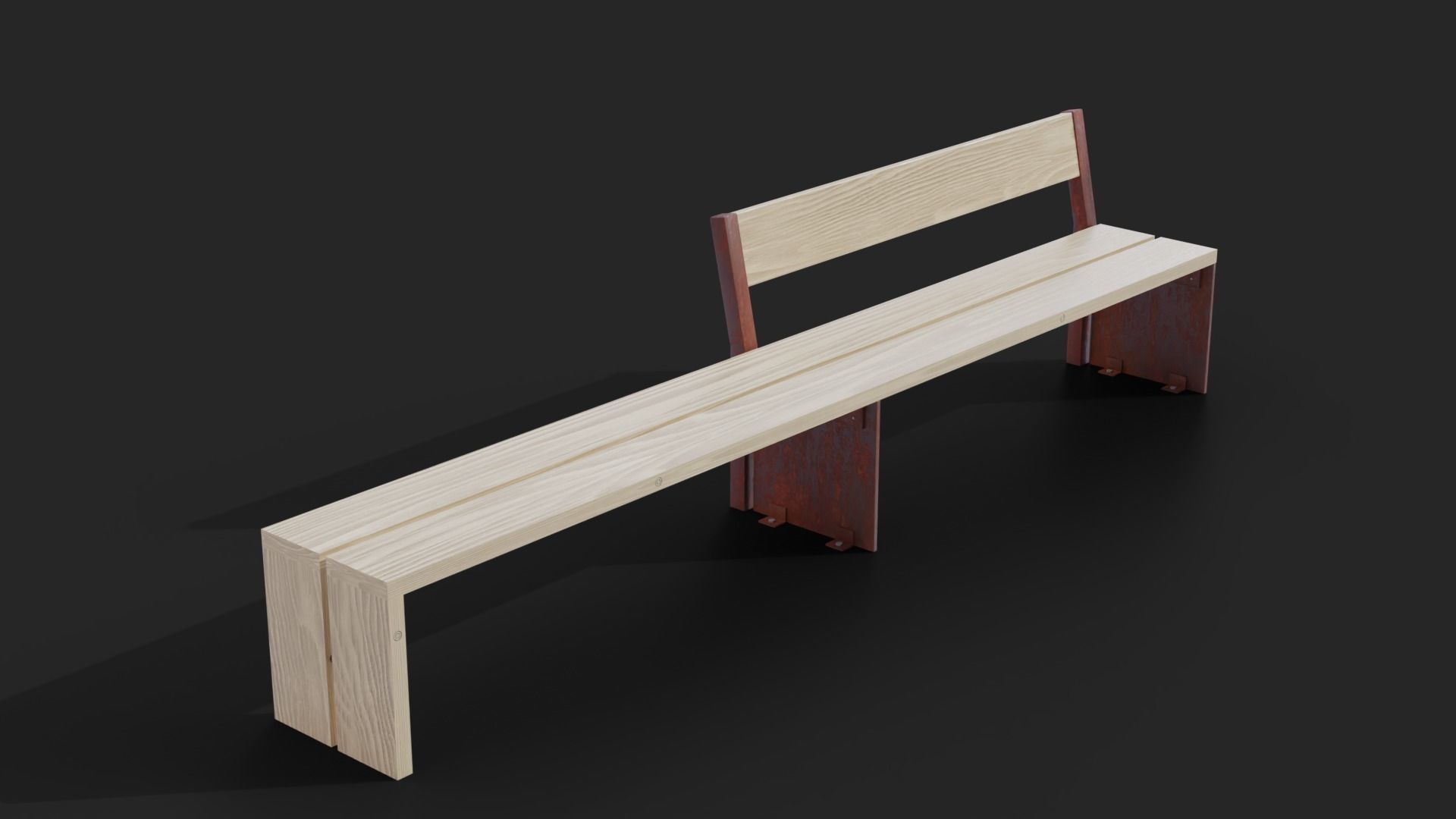 Collection of three Forum benches Low-Poly 3D model Low-poly 3D model_8