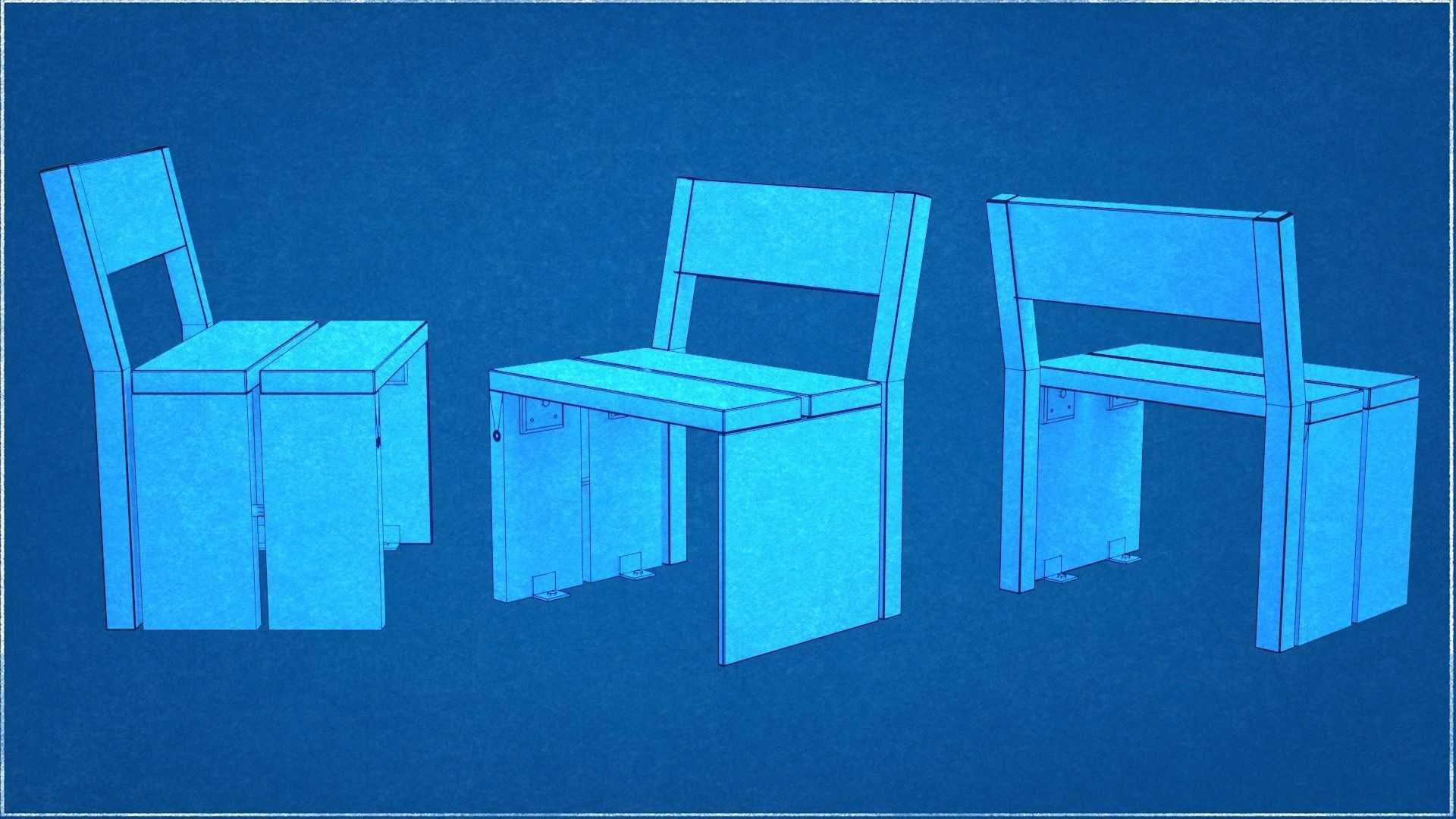 Collection of three Forum benches Low-Poly 3D model Low-poly 3D model_10