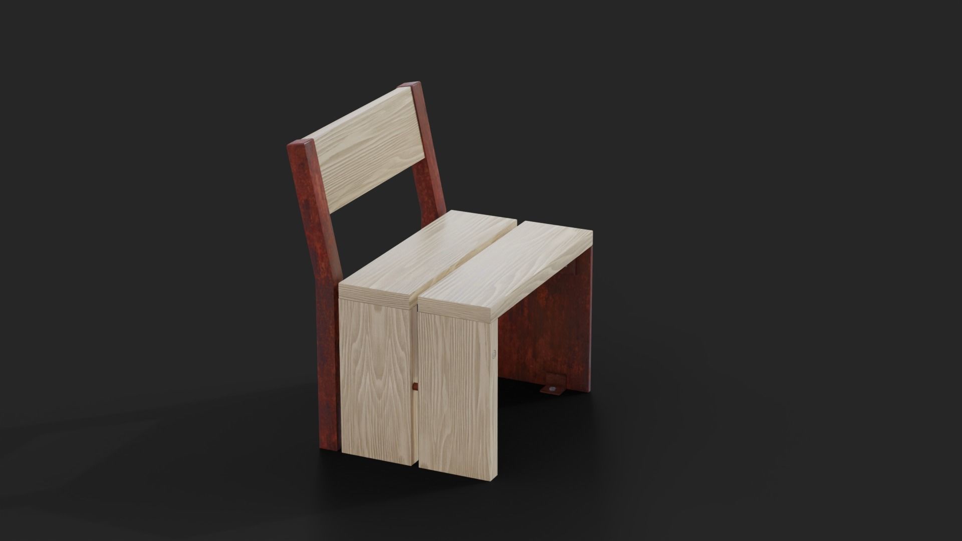 Collection of three Forum benches Low-Poly 3D model Low-poly 3D model_3