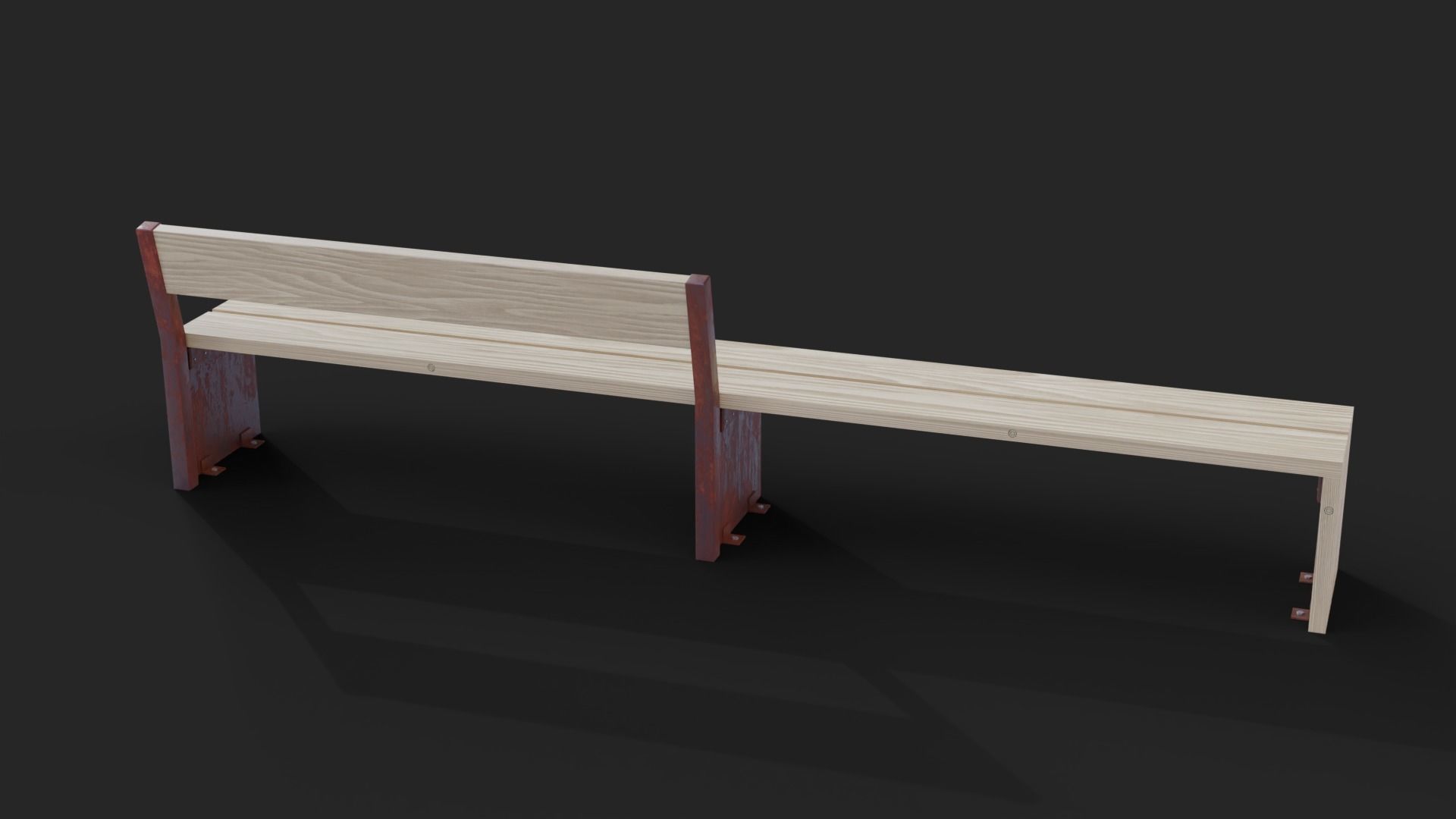 Collection of three Forum benches Low-Poly 3D model Low-poly 3D model_9