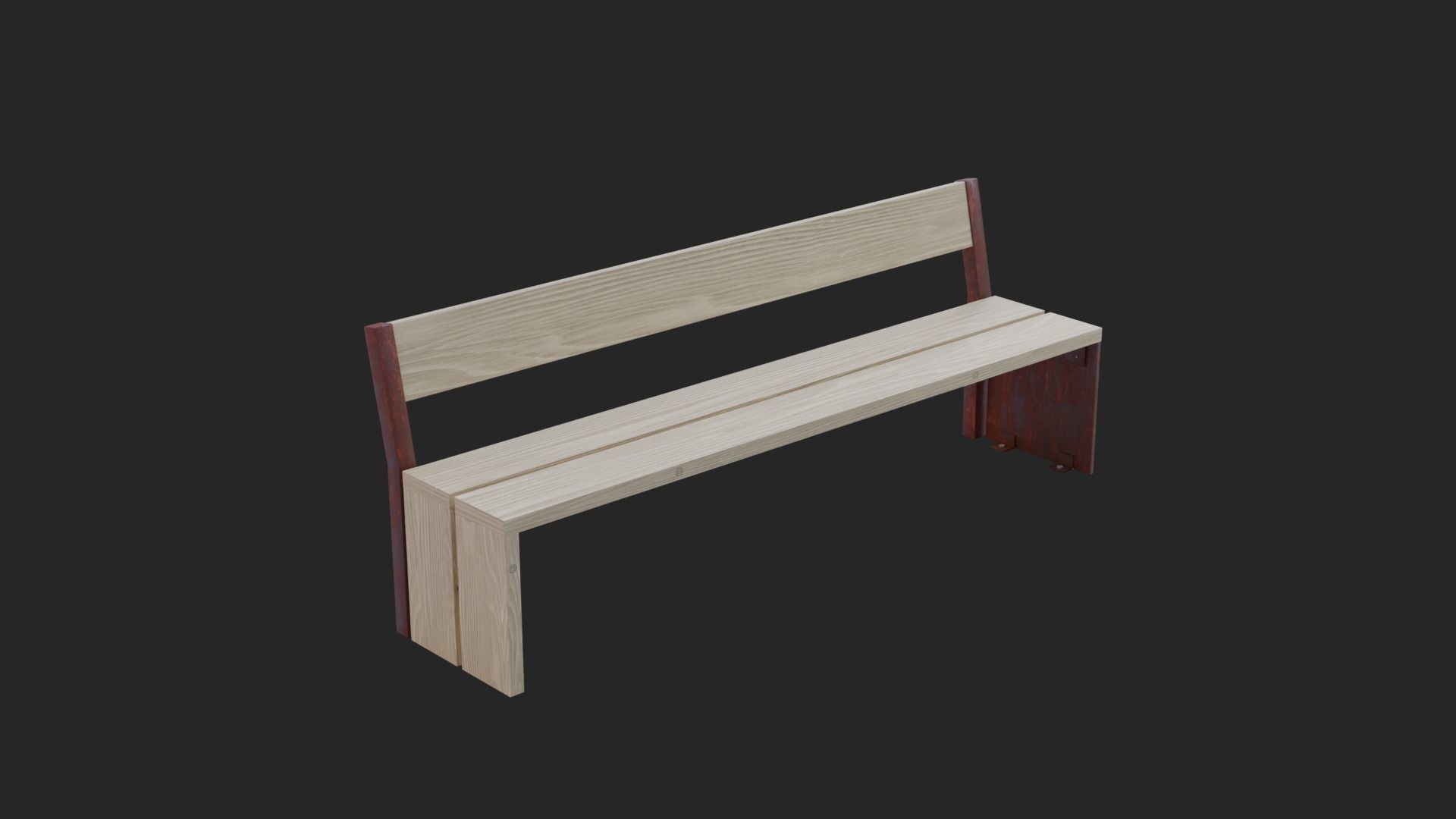 Collection of three Forum benches Low-Poly 3D model Low-poly 3D model_4