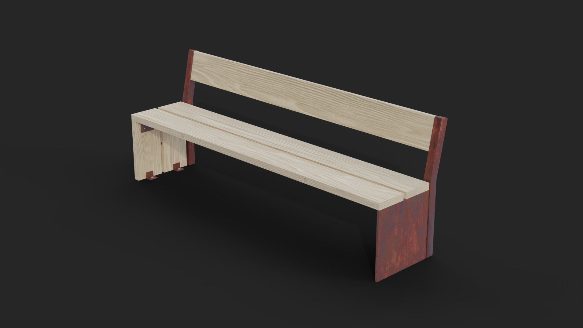 Collection of three Forum benches Low-Poly 3D model Low-poly 3D model_6