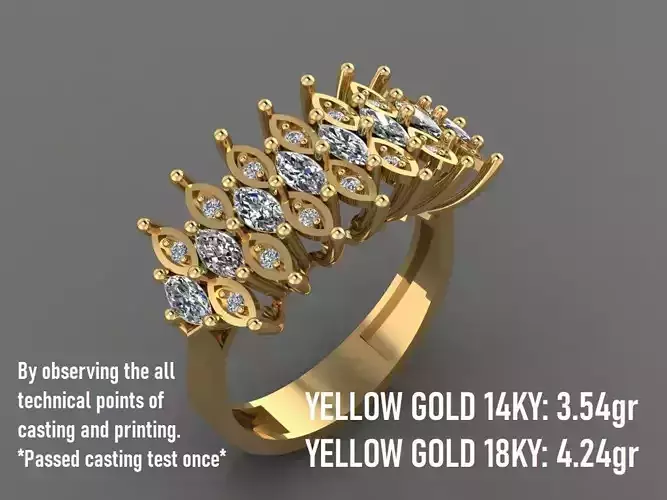 Wedding Engagement Ring With Marquise Stones 23 - 