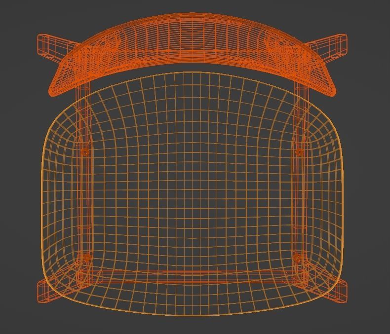 Modern Wooden Chair with Curved Backrest 3D model_6