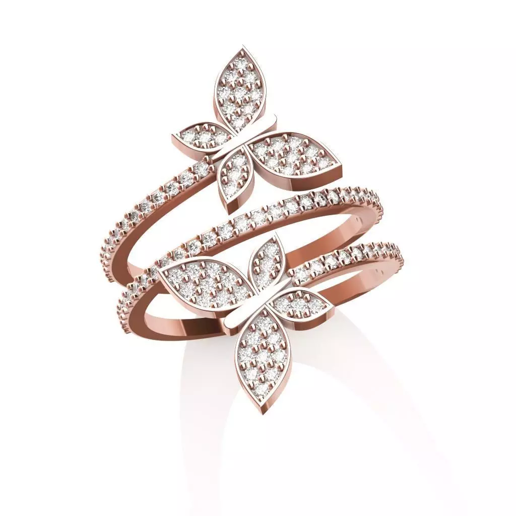 BUTTERFLIES RING 3D print model
