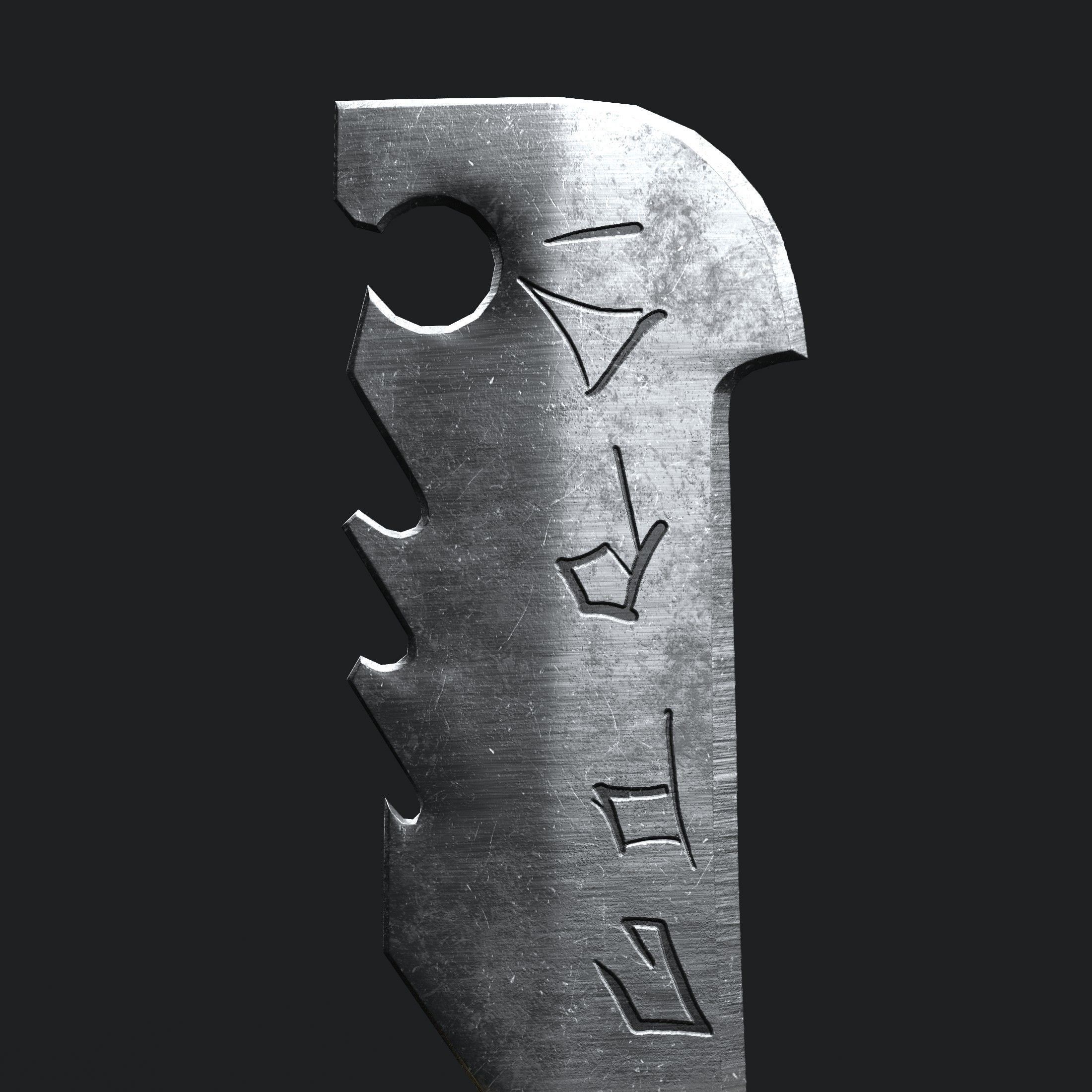 Diablo Inspired Grizzly Sword - Two Handed Low-poly 3D model_6