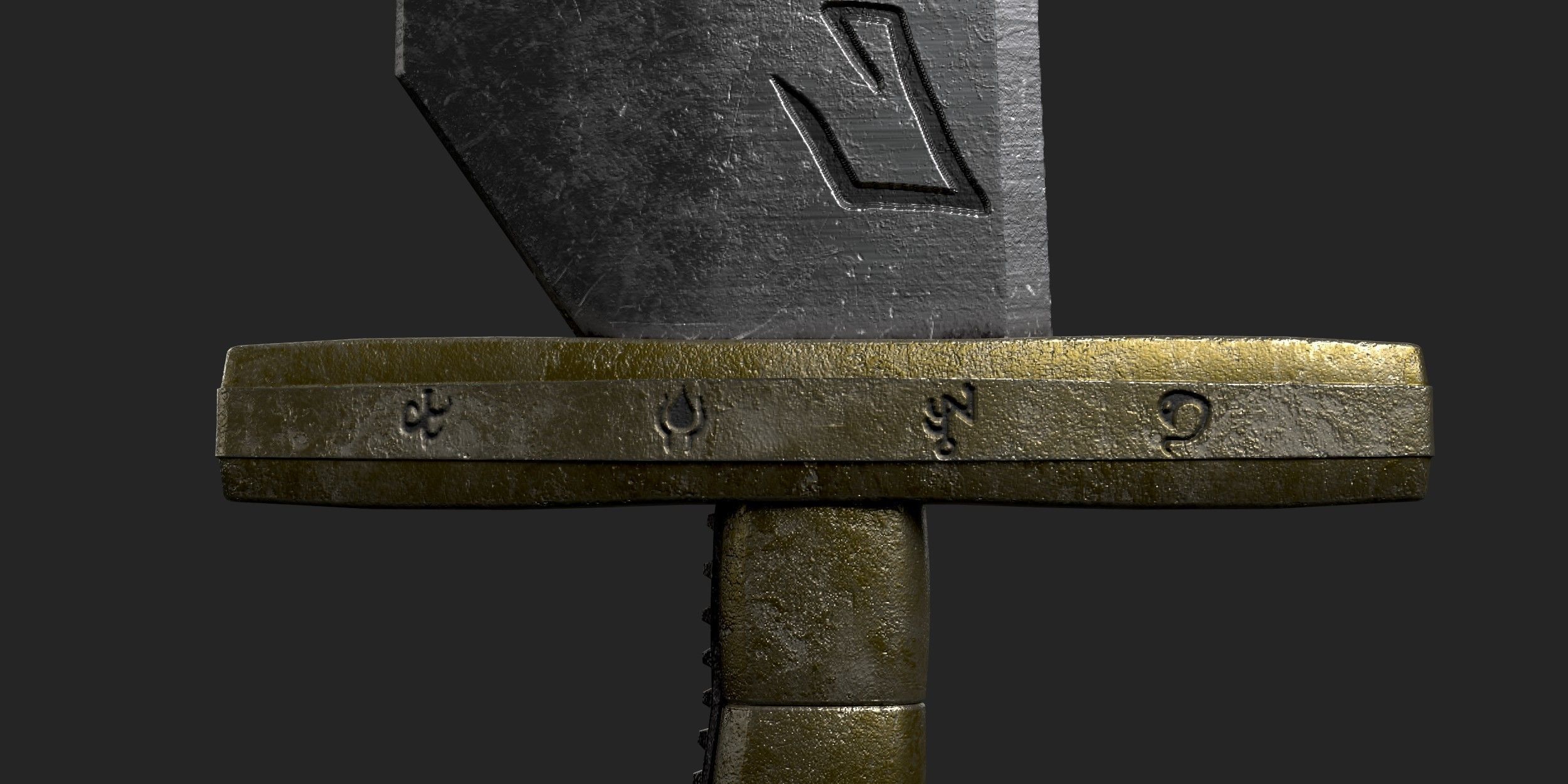 Diablo Inspired Grizzly Sword - Two Handed Low-poly 3D model_2