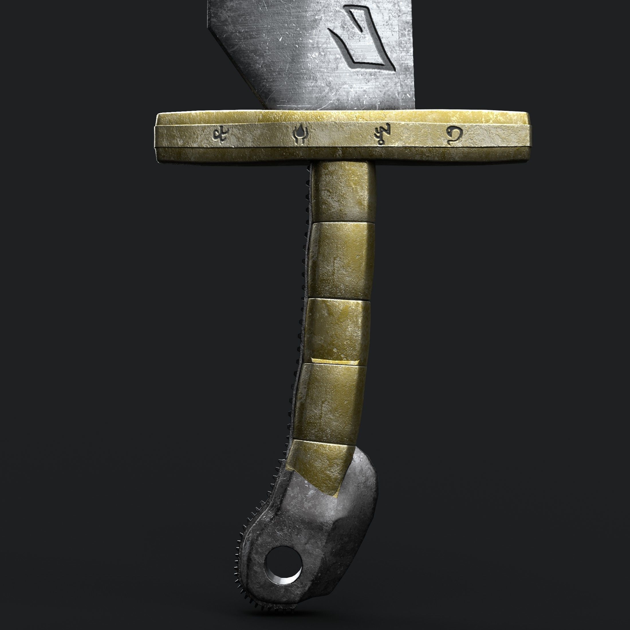 Diablo Inspired Grizzly Sword - Two Handed Low-poly 3D model_7
