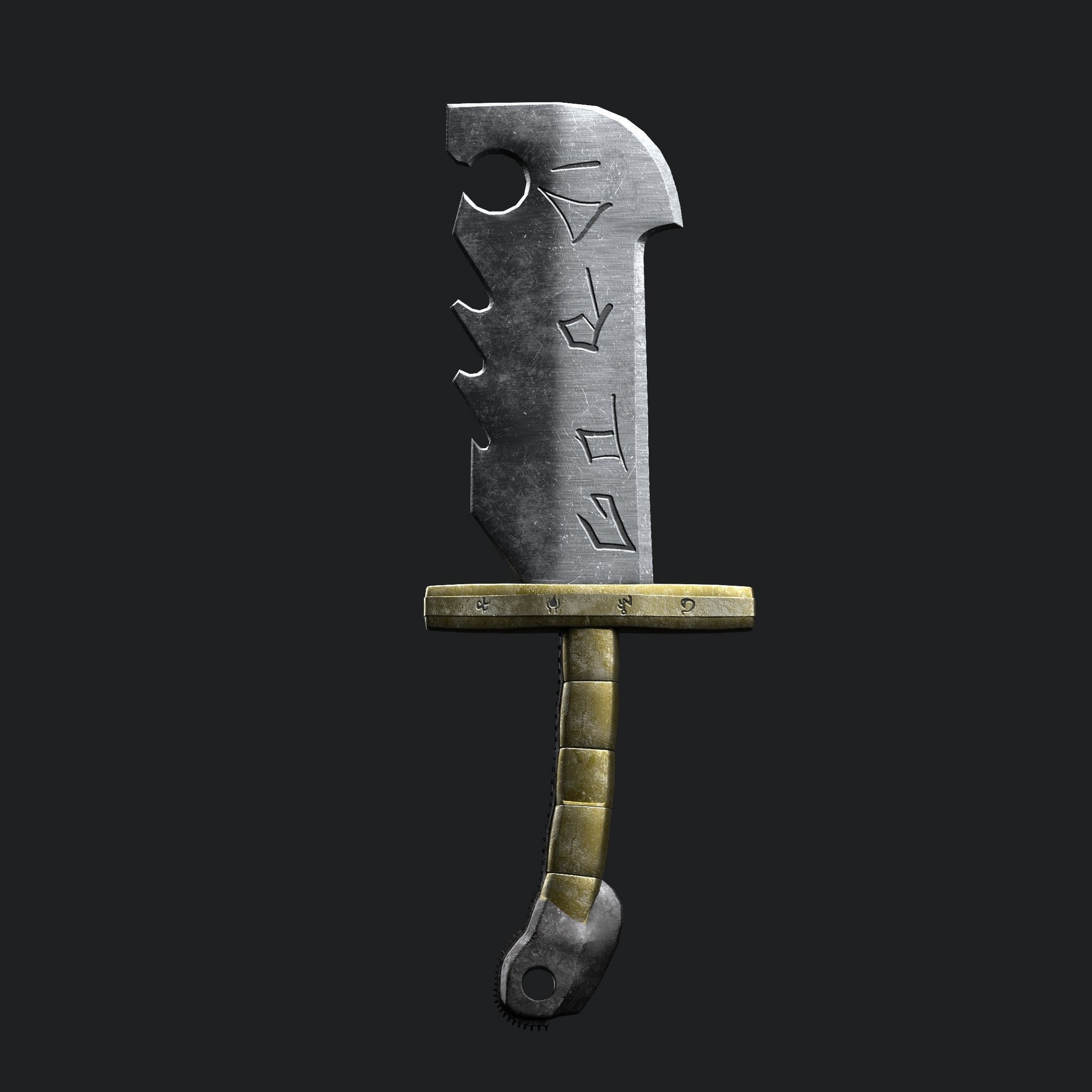 Diablo Inspired Grizzly Sword - Two Handed Low-poly 3D model_3