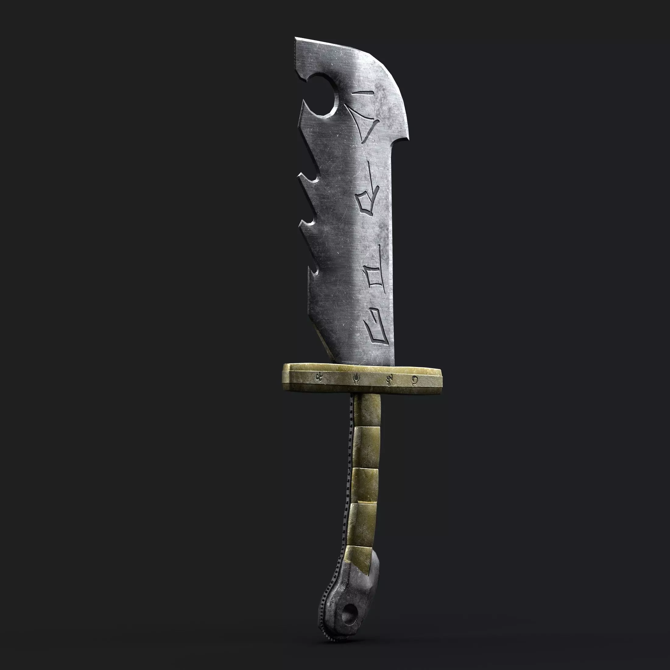 Diablo Inspired Grizzly Sword - Two Handed Low-poly 3D model_0