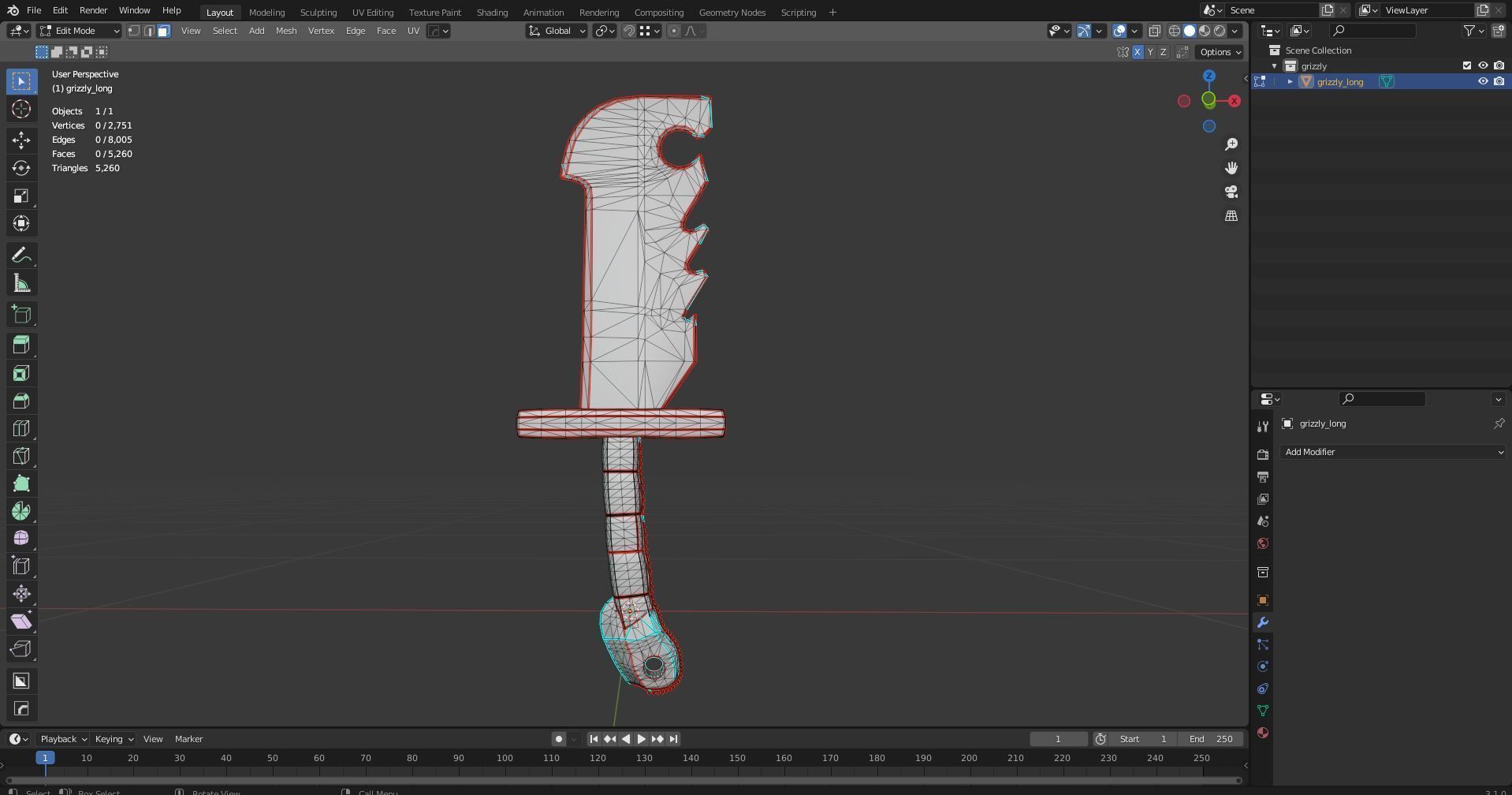 Diablo Inspired Grizzly Sword - Two Handed Low-poly 3D model_11