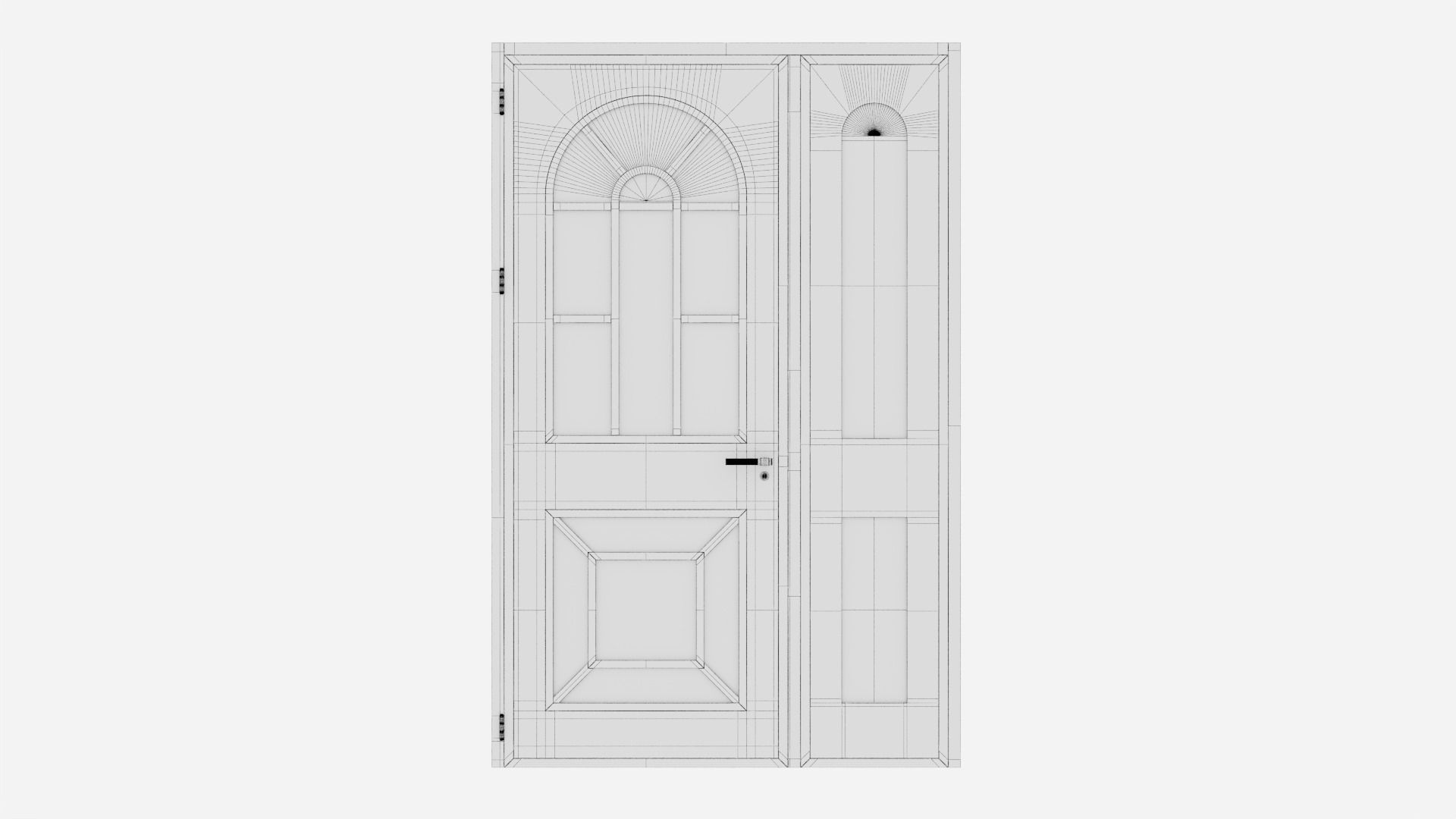 Aluminium door 364 3D model_6