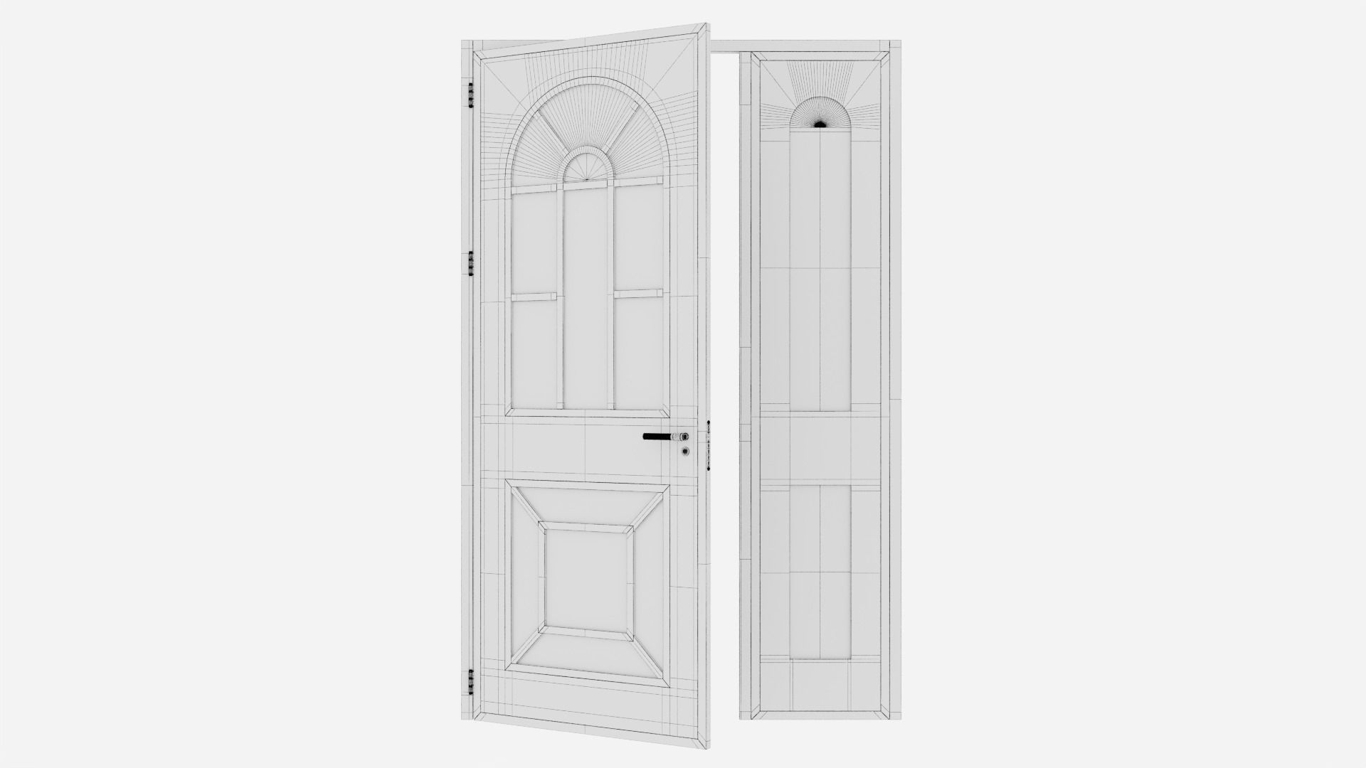 Aluminium door 364 3D model_5