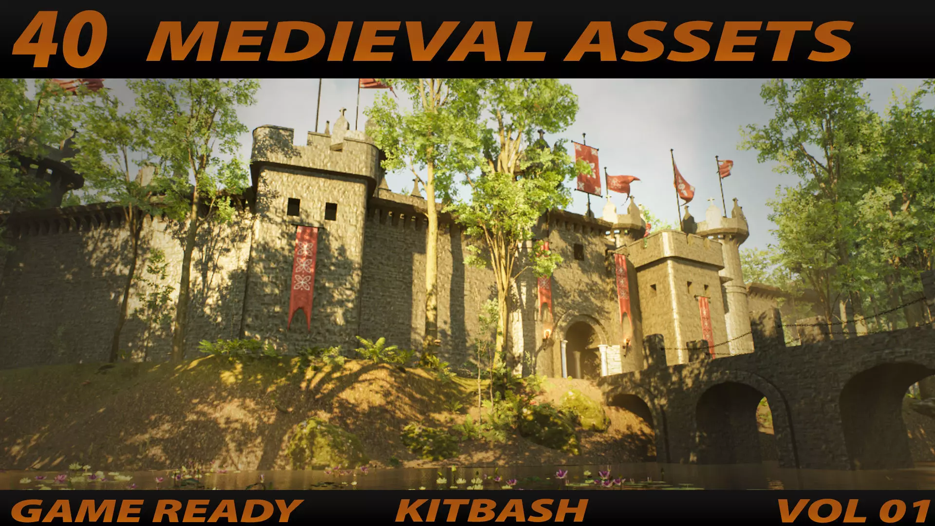 MEDIEVAL ASSETS KITBASH VOL 01 Low-poly 3D model_0