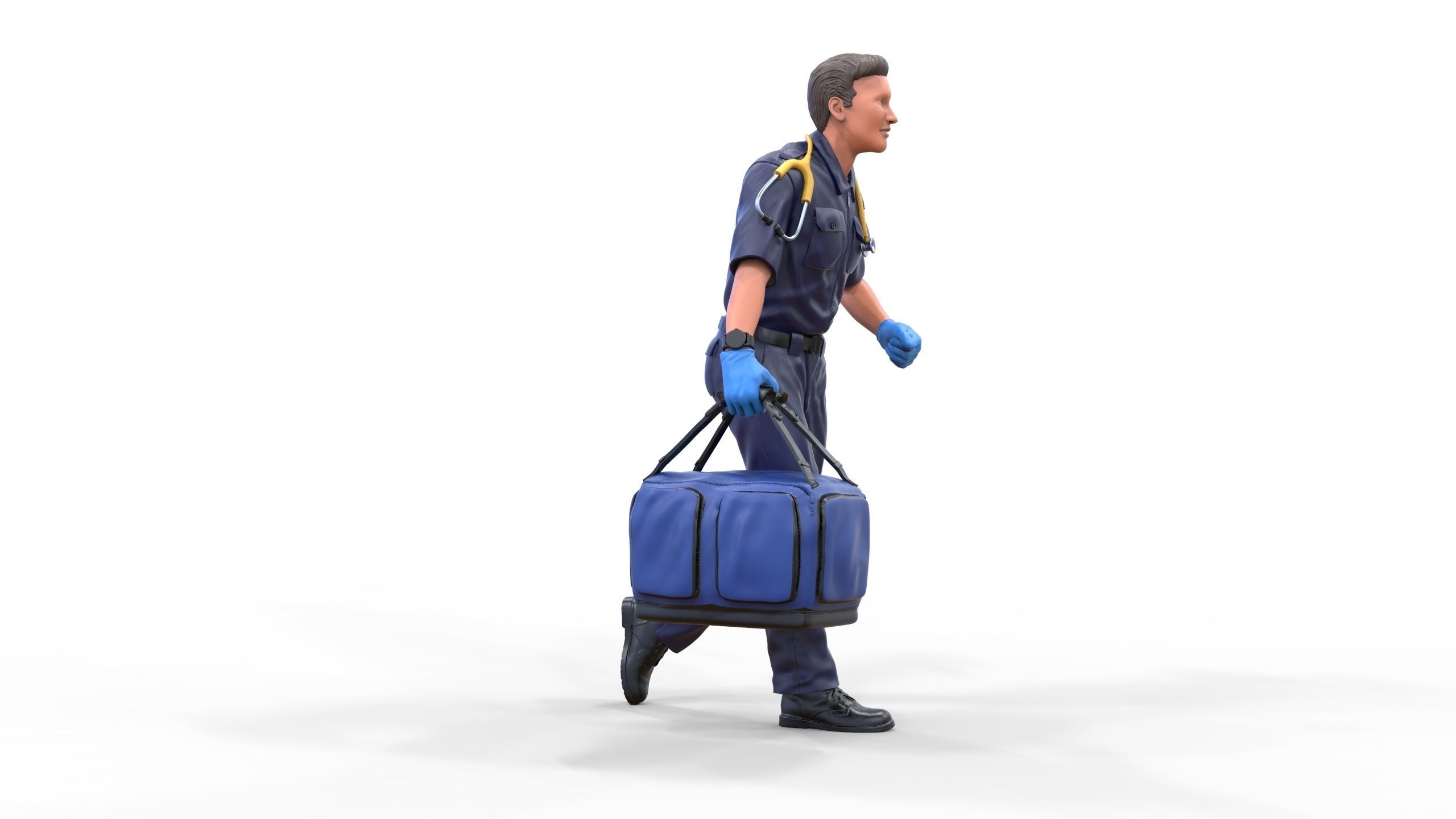 N1 paramedic emergency service running with bag 3D print model_15