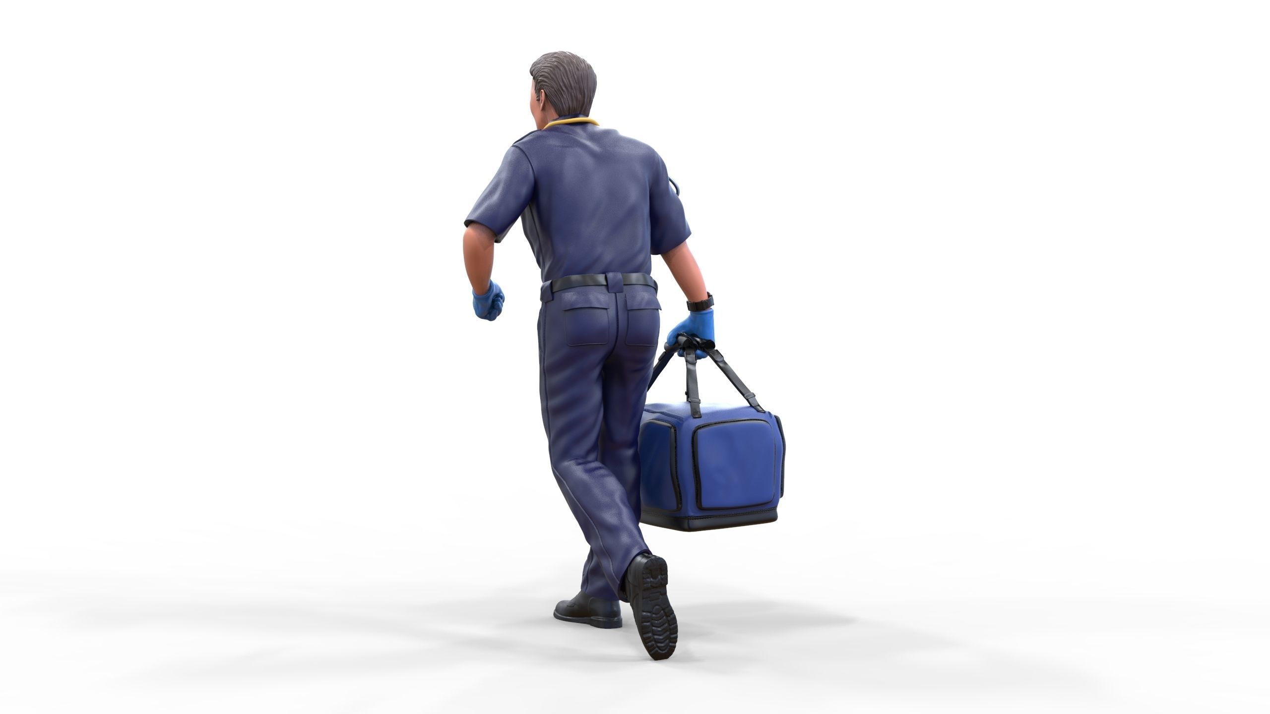 N1 paramedic emergency service running with bag 3D print model_7