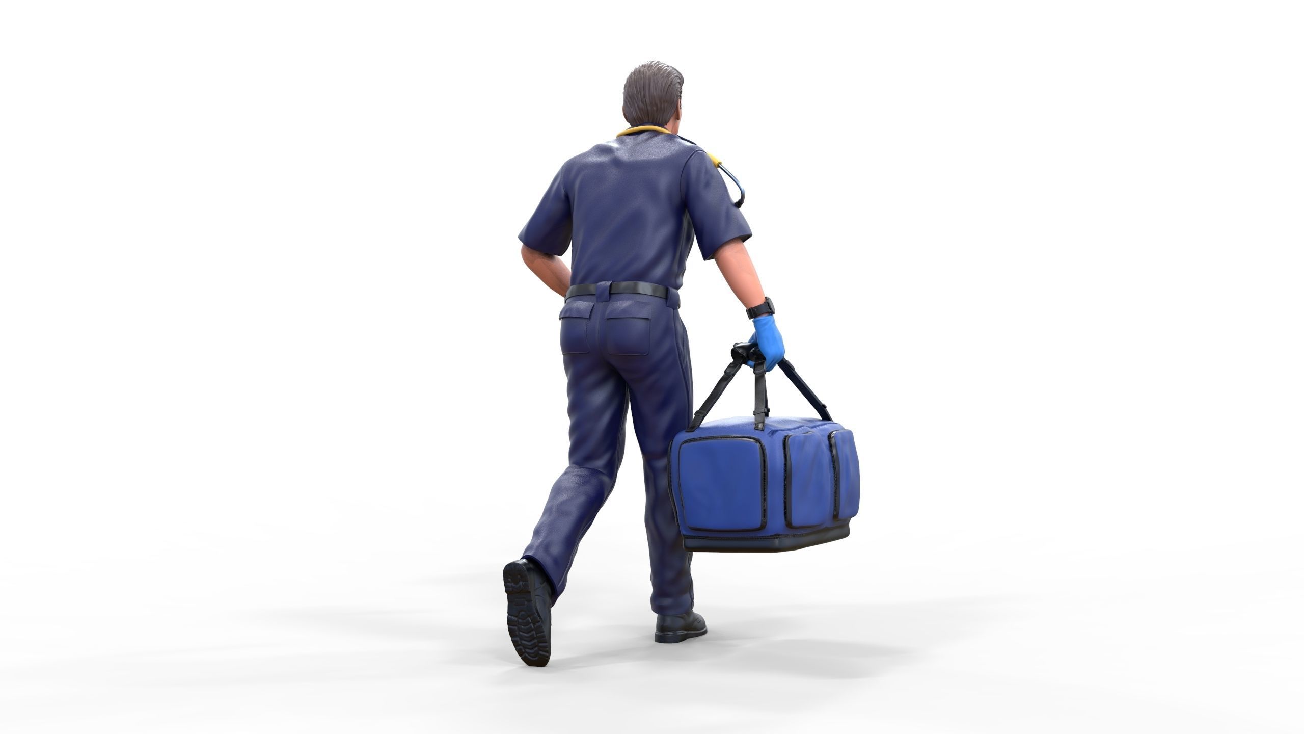 N1 paramedic emergency service running with bag 3D print model_11