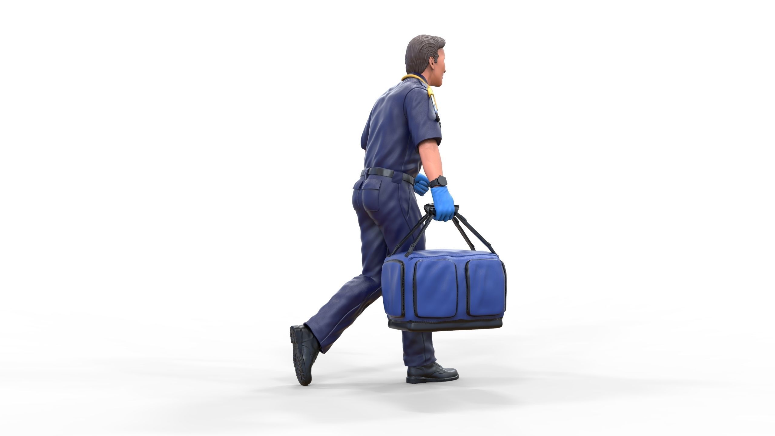 N1 paramedic emergency service running with bag 3D print model_12