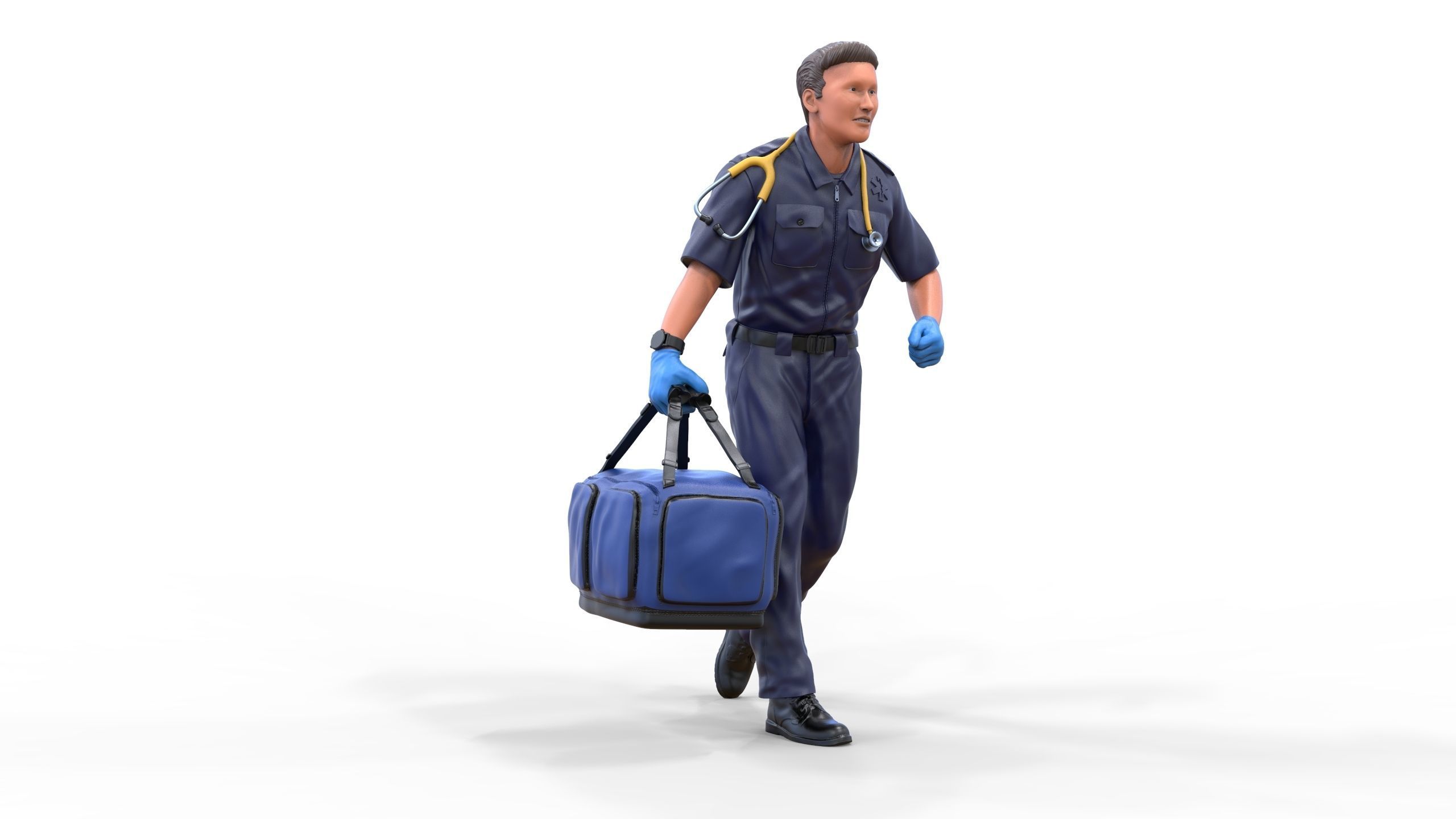 N1 paramedic emergency service running with bag 3D print model_20