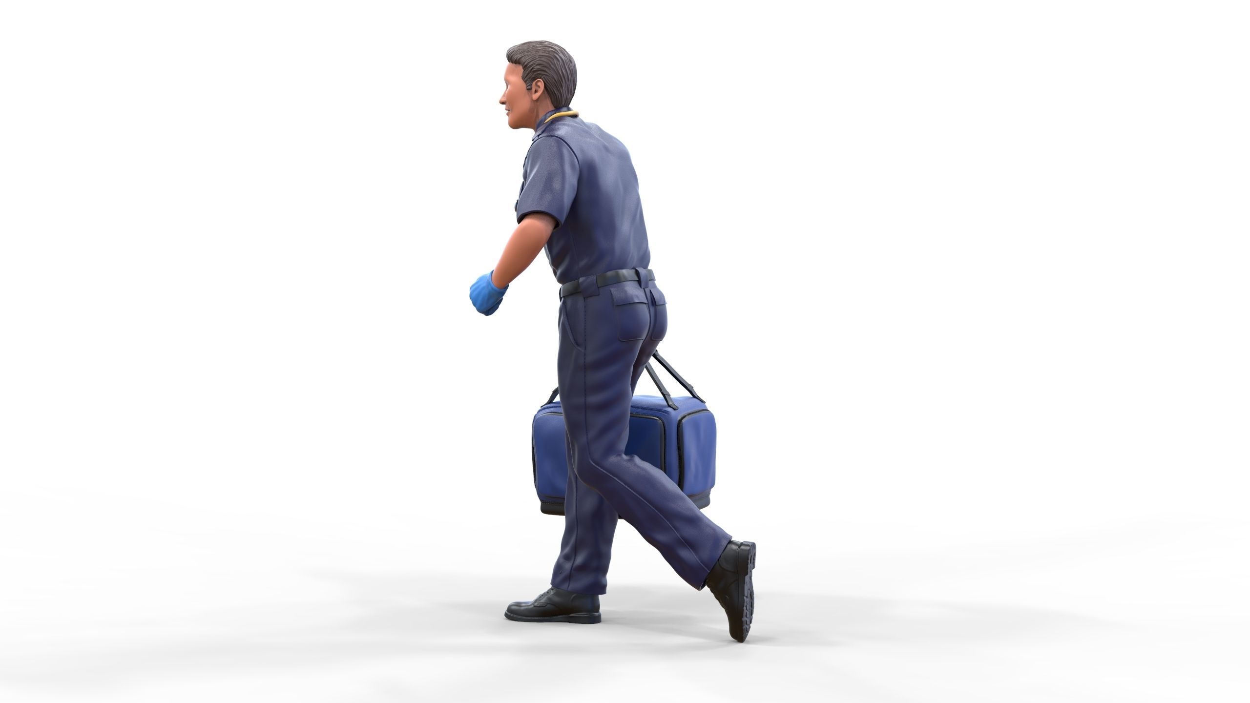N1 paramedic emergency service running with bag 3D print model_4