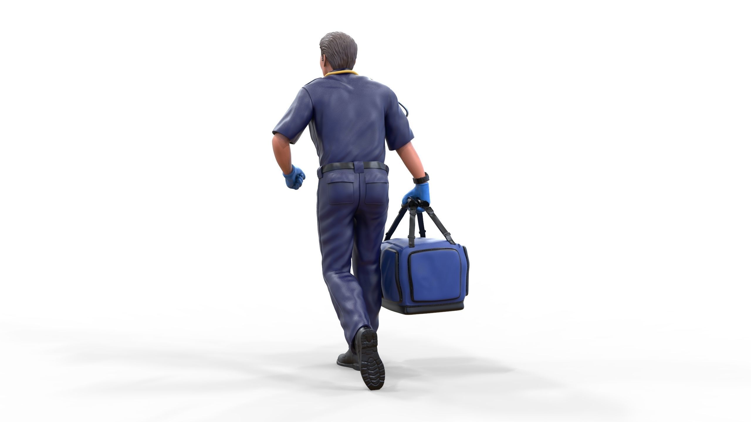 N1 paramedic emergency service running with bag 3D print model_8