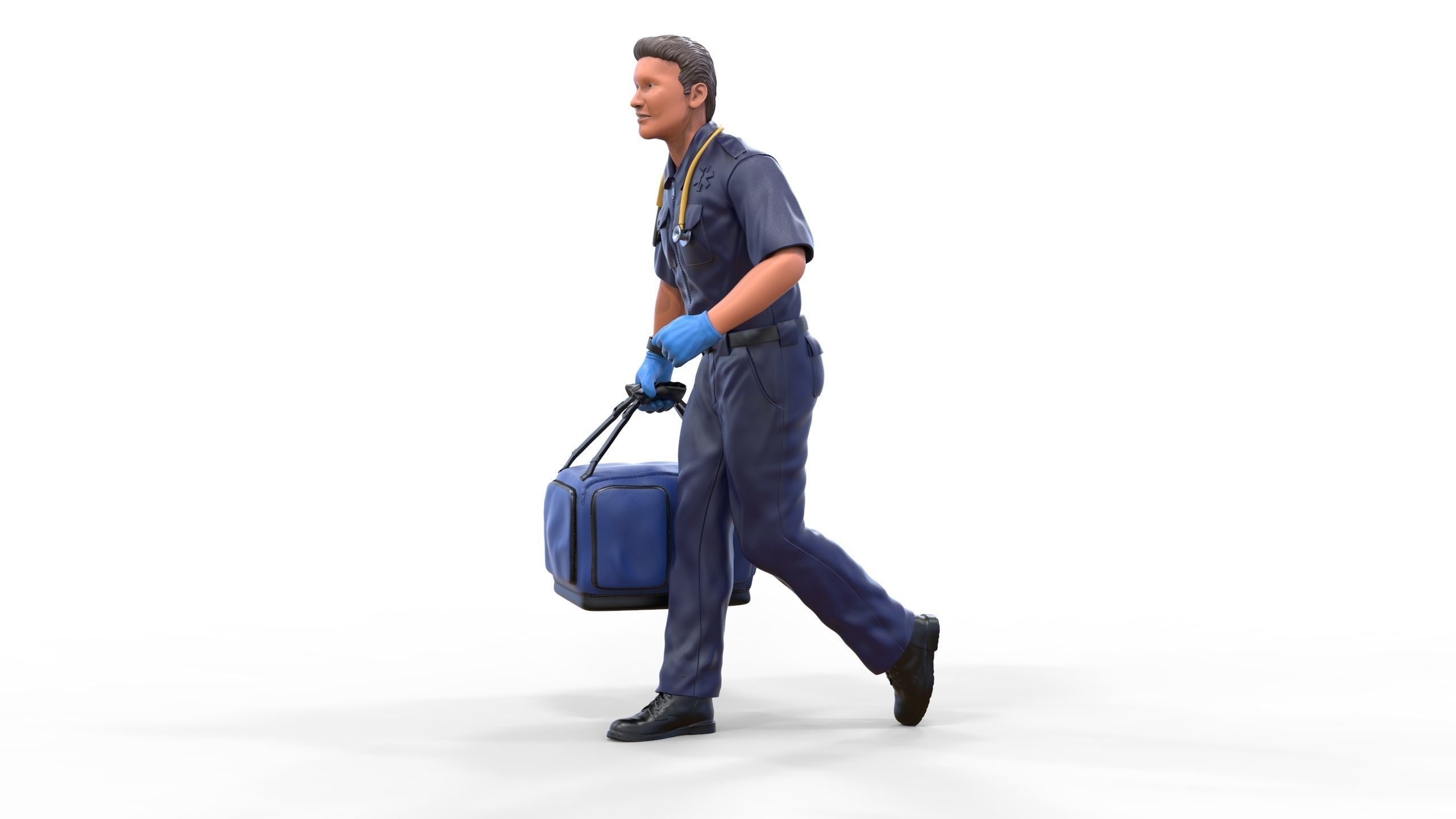 N1 paramedic emergency service running with bag 3D print model_25
