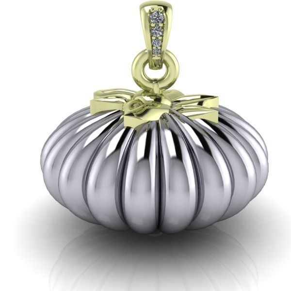 Pumpkin charm necklace vegetable  garden pendant haloween 3D print model_12