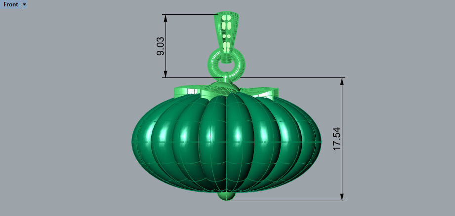 Pumpkin charm necklace vegetable  garden pendant haloween 3D print model_16