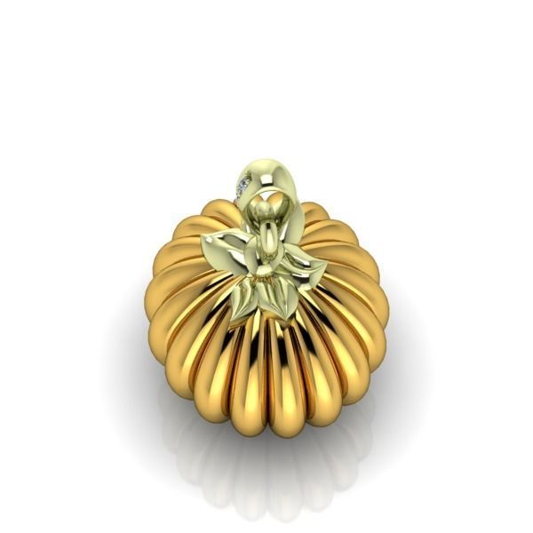 Pumpkin charm necklace vegetable  garden pendant haloween 3D print model_3