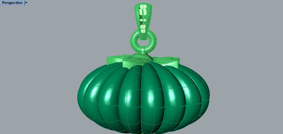 Pumpkin charm necklace vegetable  garden pendant haloween 3D print model_15
