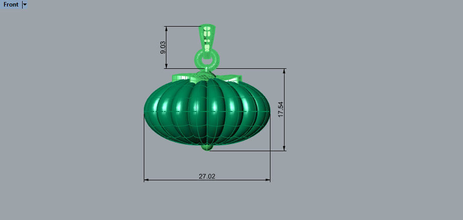 Pumpkin charm necklace vegetable  garden pendant haloween 3D print model_17