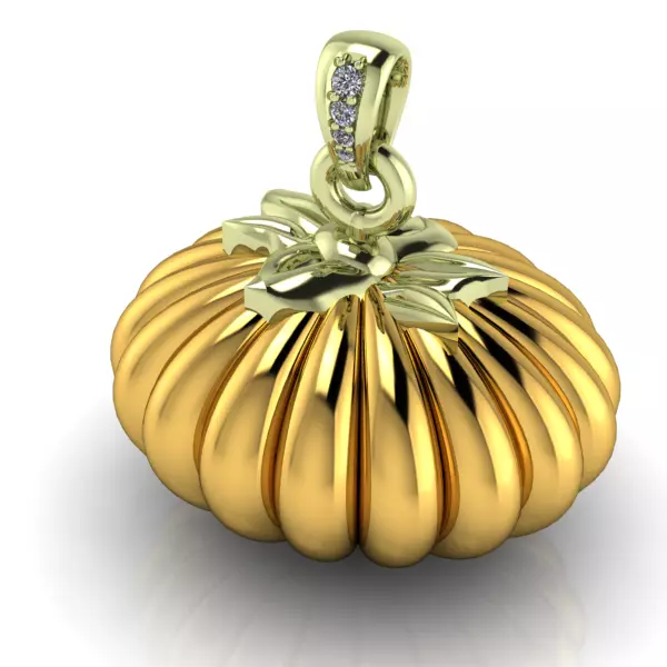 Pumpkin charm necklace vegetable  garden pendant haloween 3D print model_0
