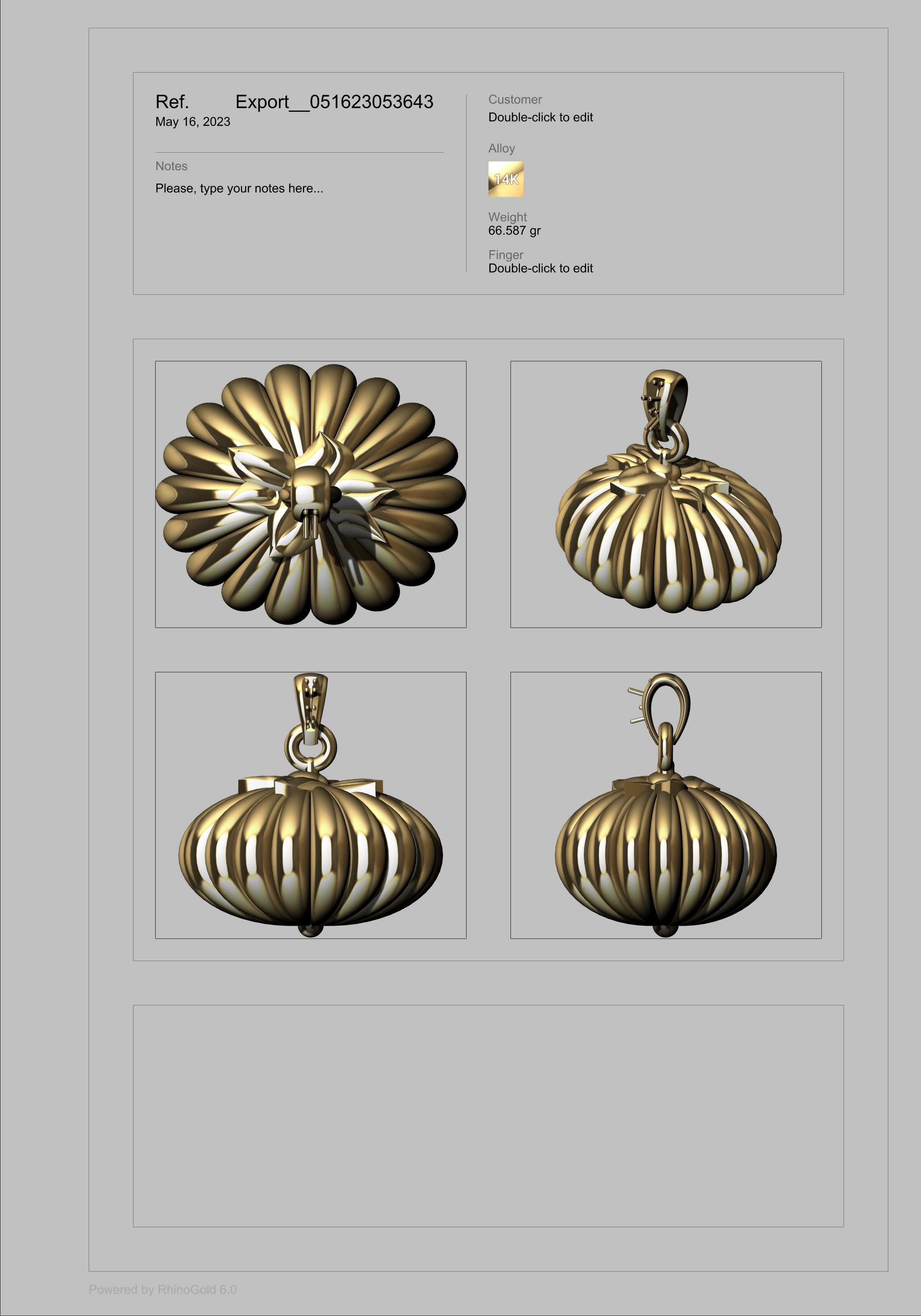 Pumpkin charm necklace vegetable  garden pendant haloween 3D print model_19