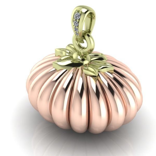 Pumpkin charm necklace vegetable  garden pendant haloween 3D print model_8