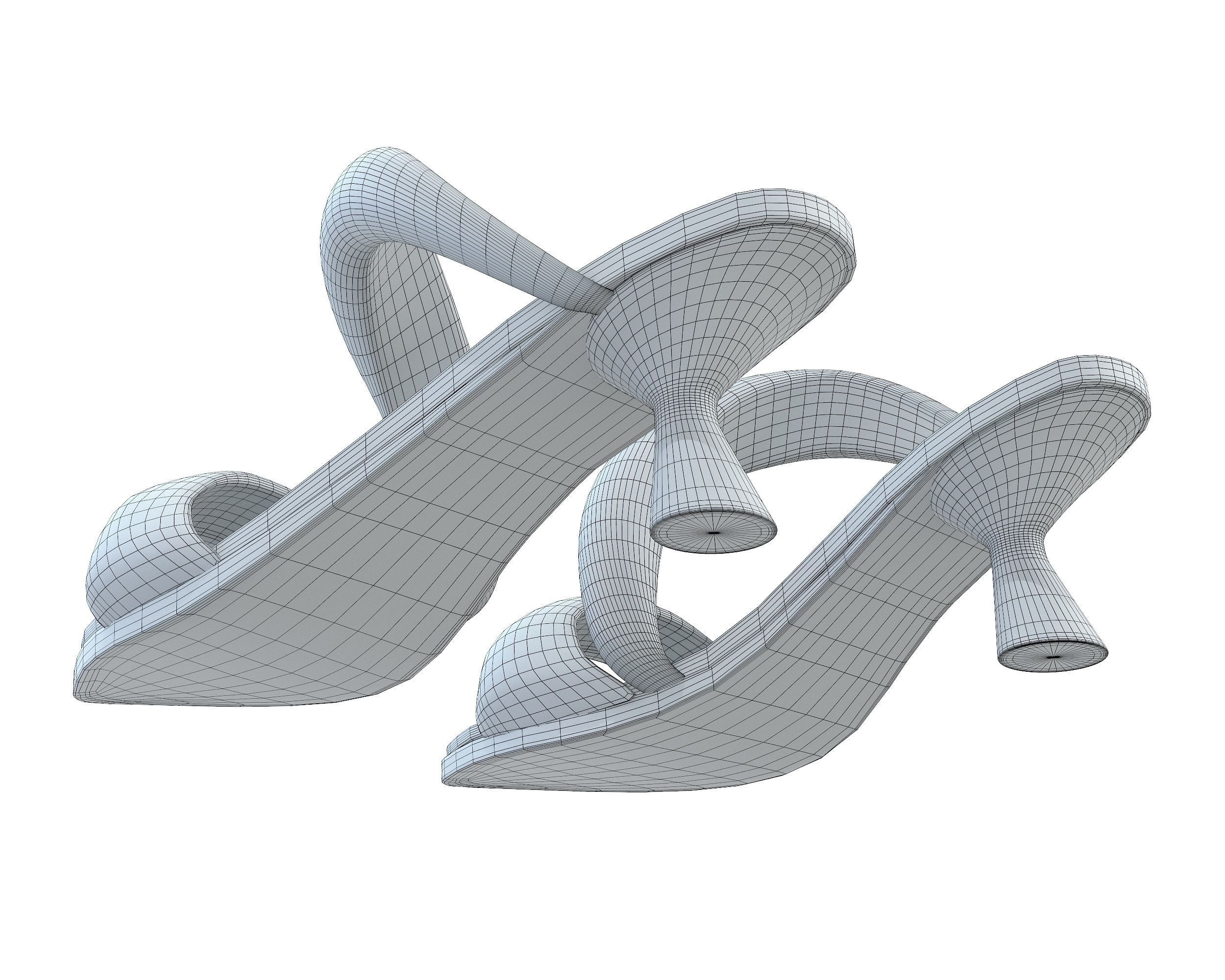 JW PEI Sara Mule Sandals Low-poly 3D model_10