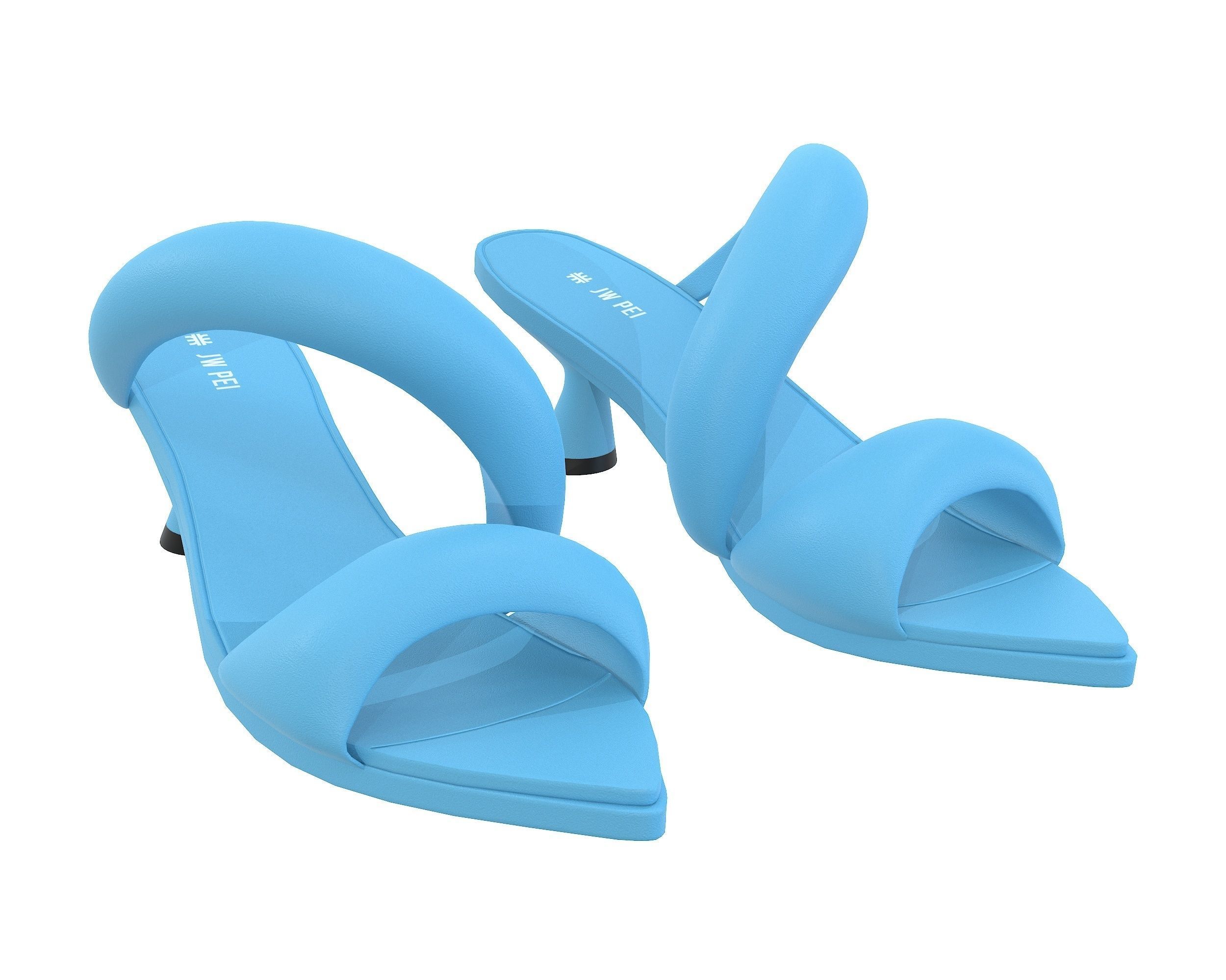 JW PEI Sara Mule Sandals Low-poly 3D model_1
