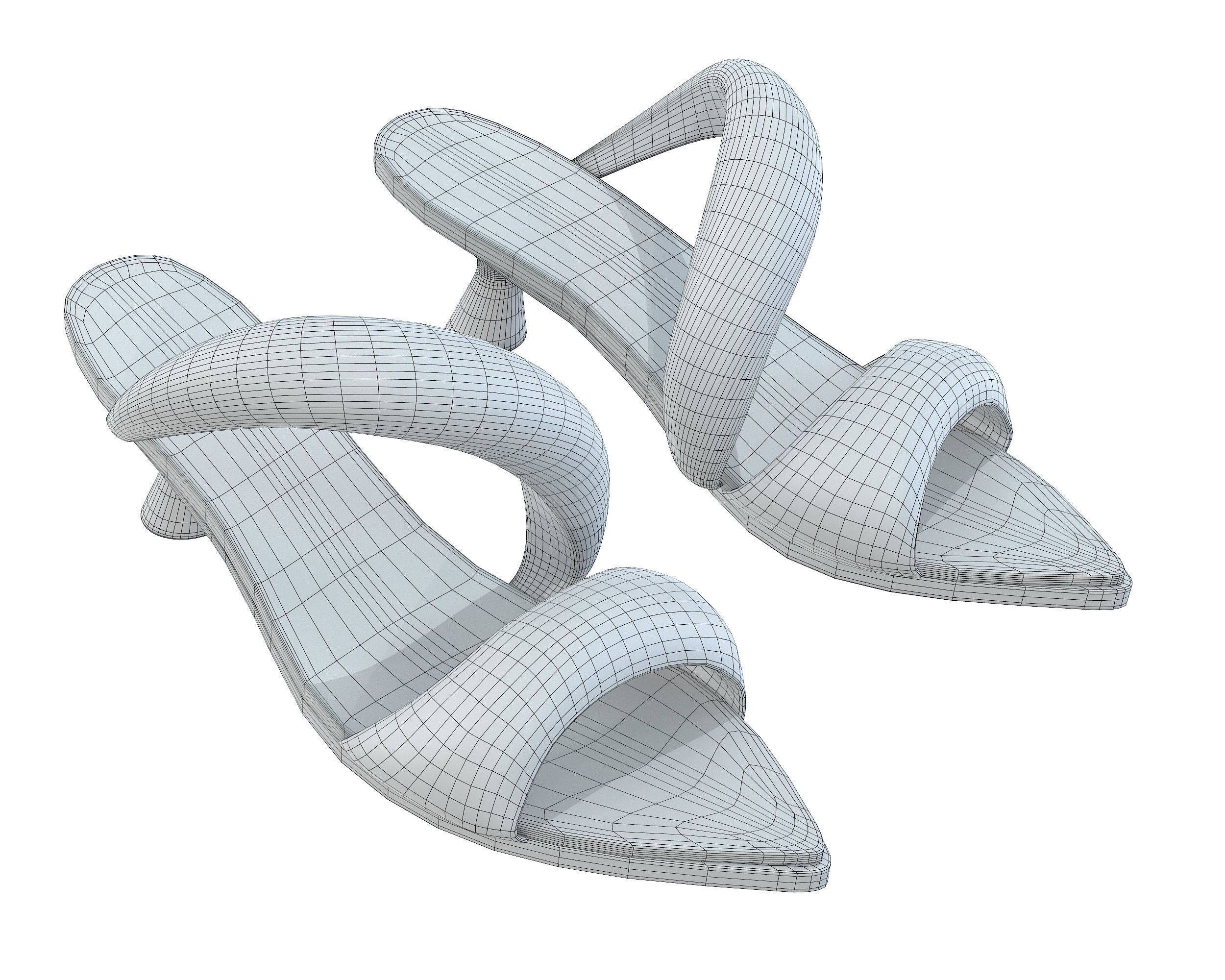 JW PEI Sara Mule Sandals Low-poly 3D model_9