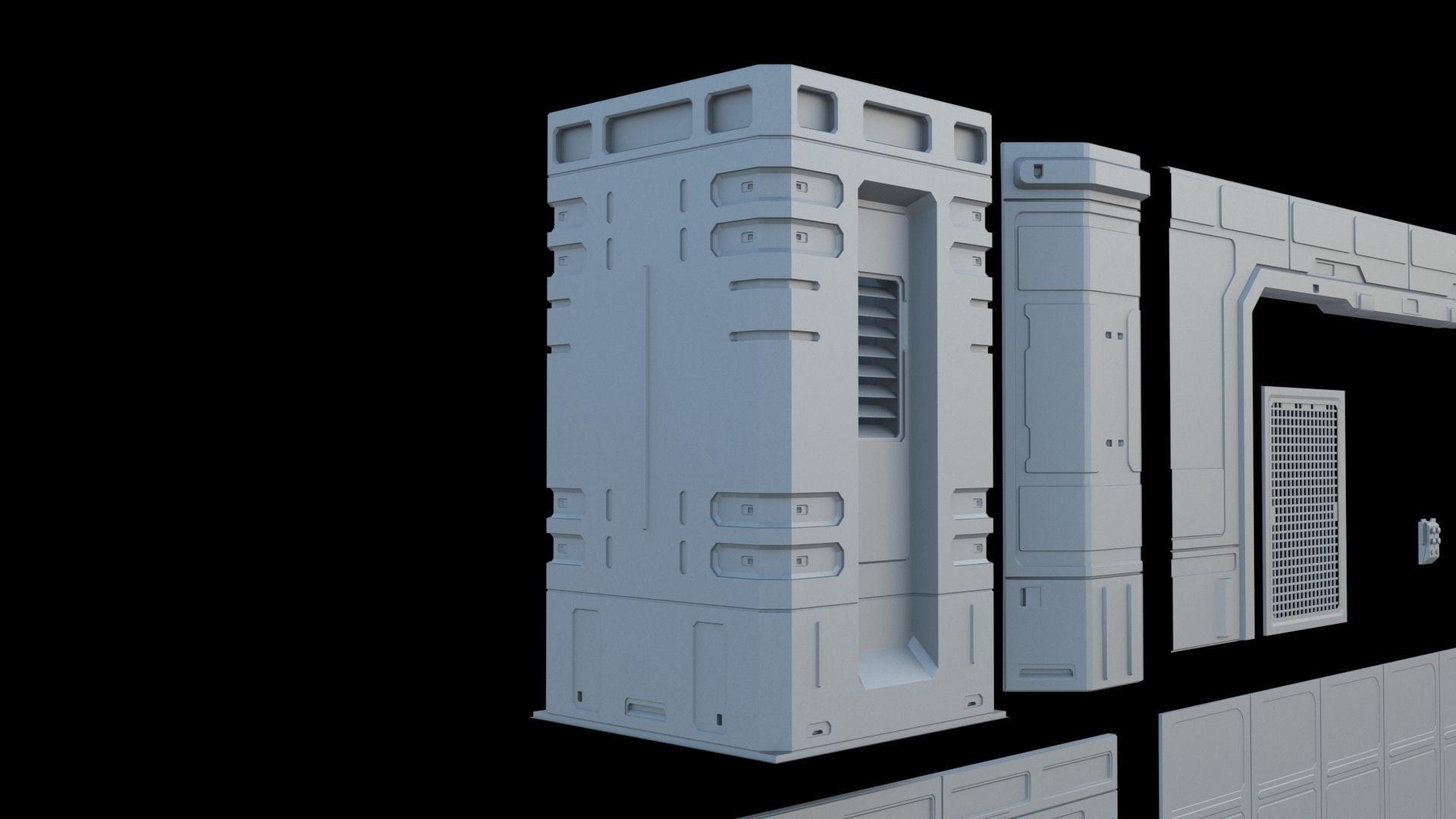Sci-Fi Panel SET 2 3D model_3