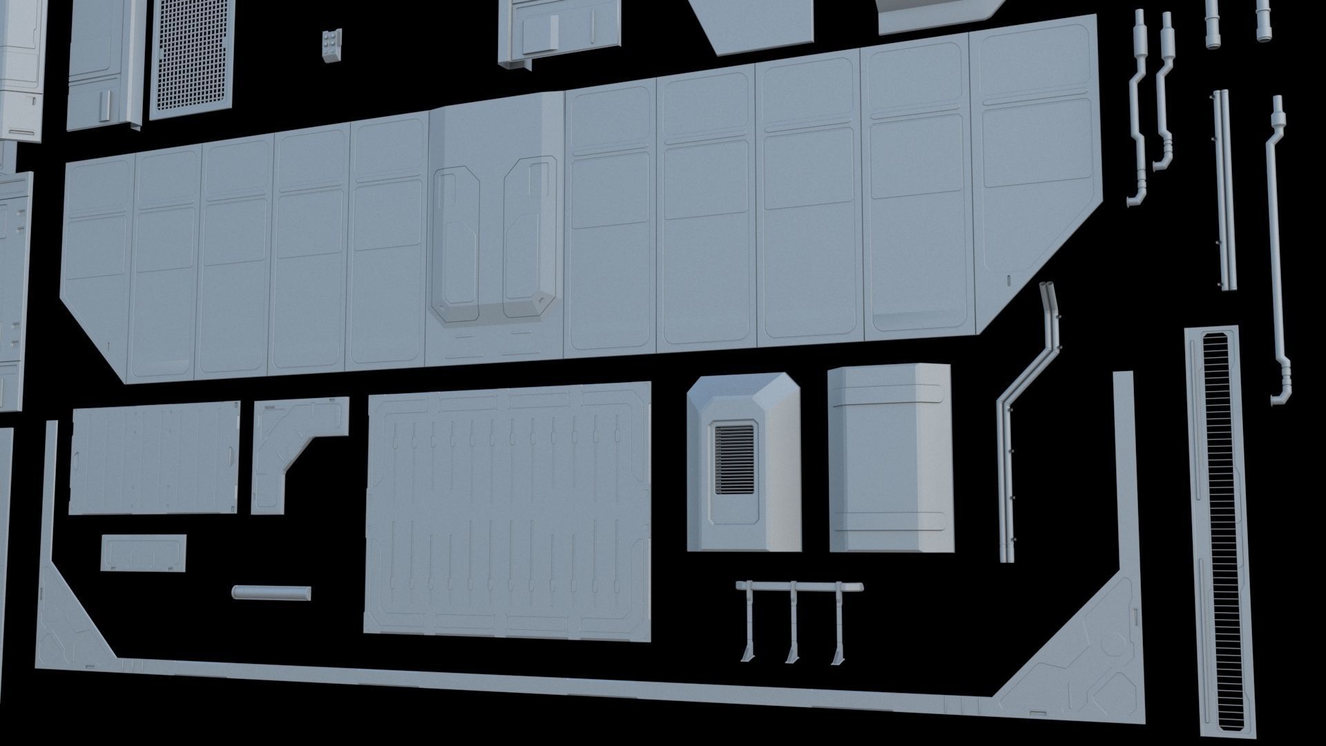 Sci-Fi Panel SET 2 3D model_7