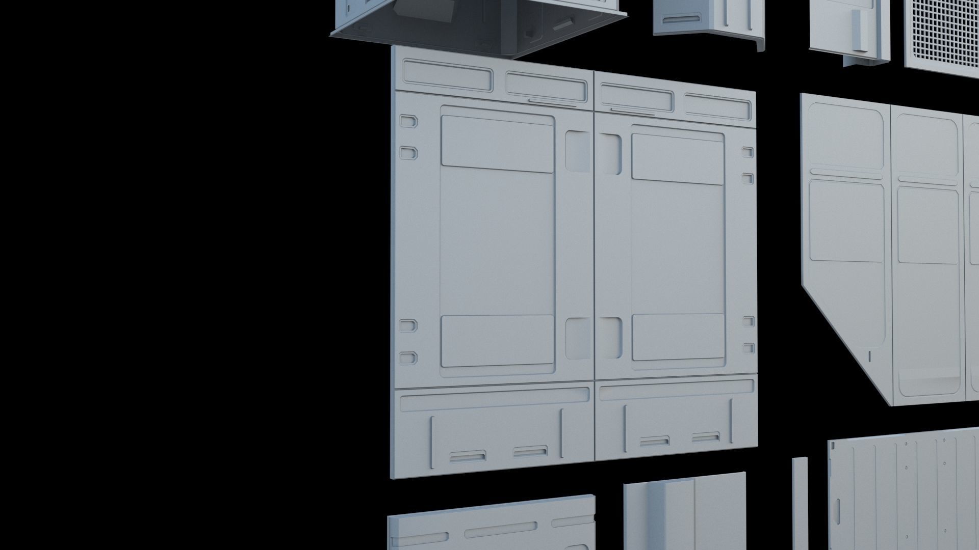 Sci-Fi Panel SET 2 3D model_4