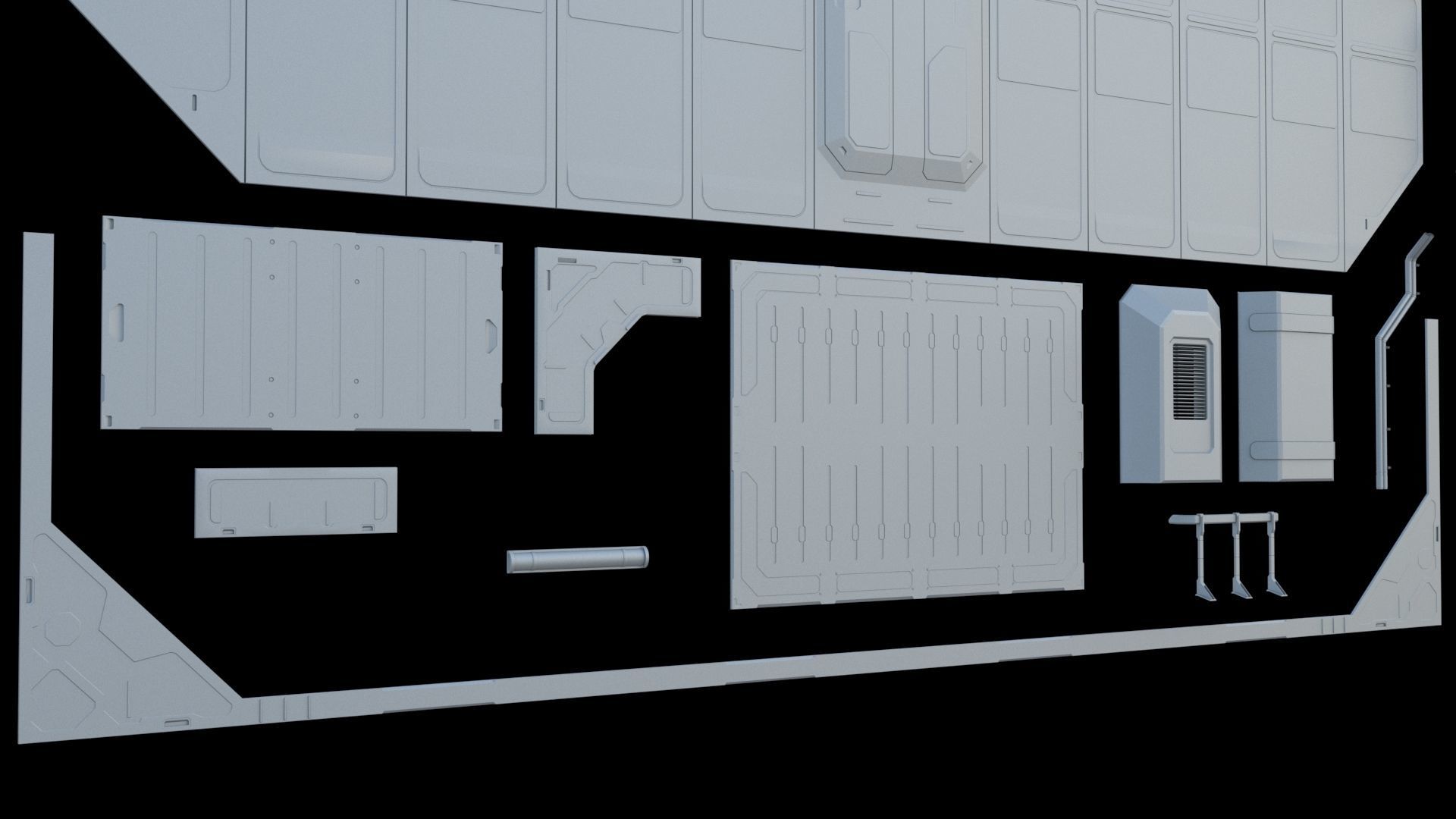 Sci-Fi Panel SET 2 3D model_6