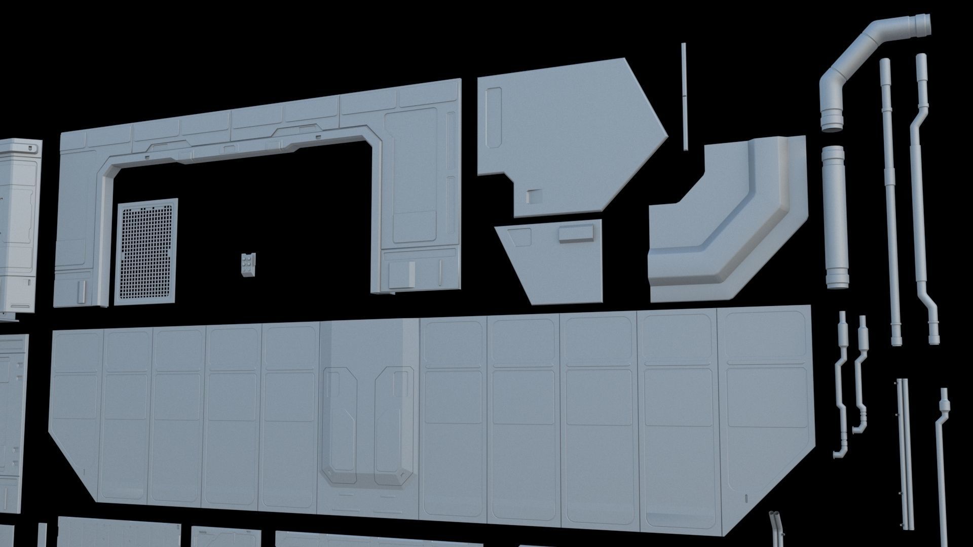 Sci-Fi Panel SET 2 3D model_9