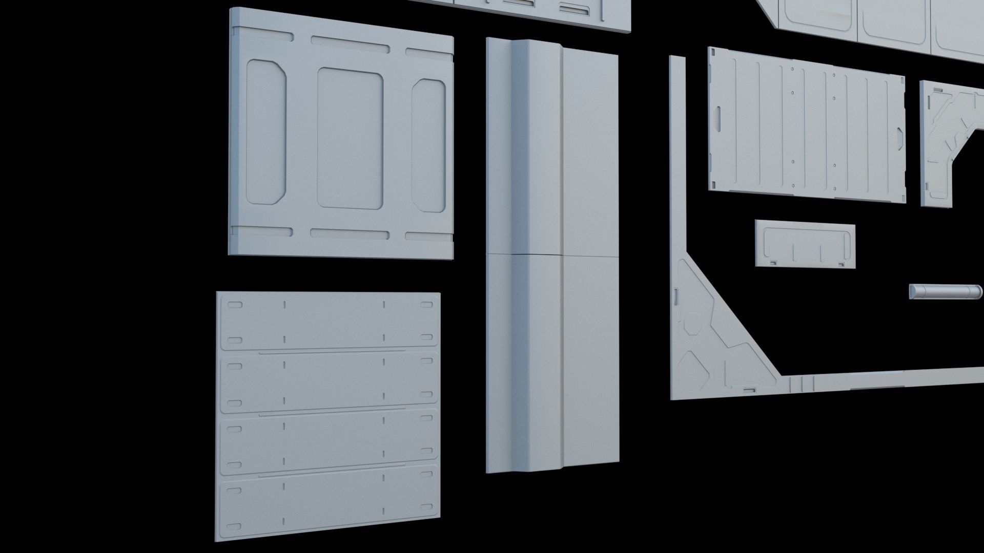 Sci-Fi Panel SET 2 3D model_5
