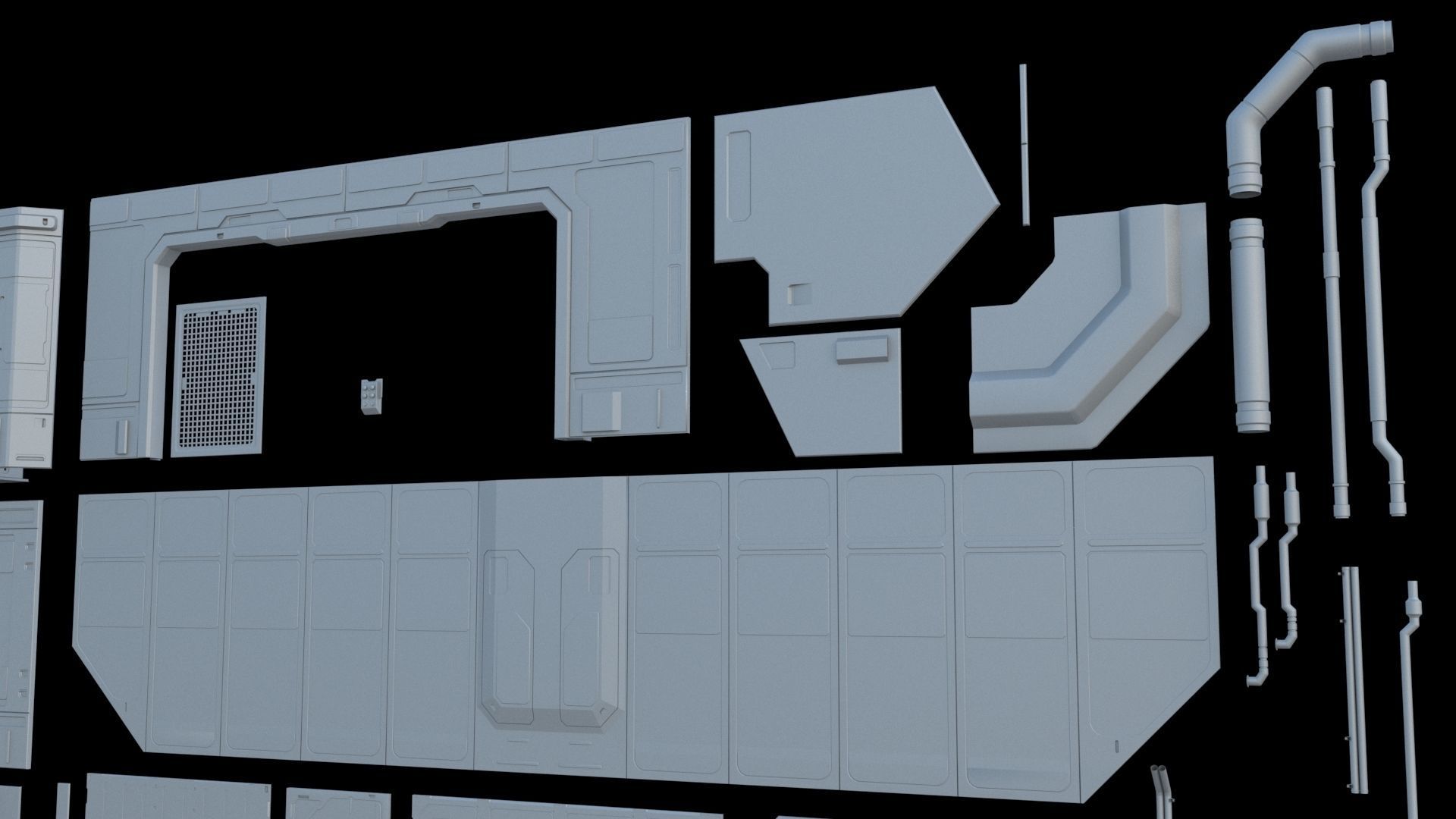 Sci-Fi Panel SET 2 3D model_8